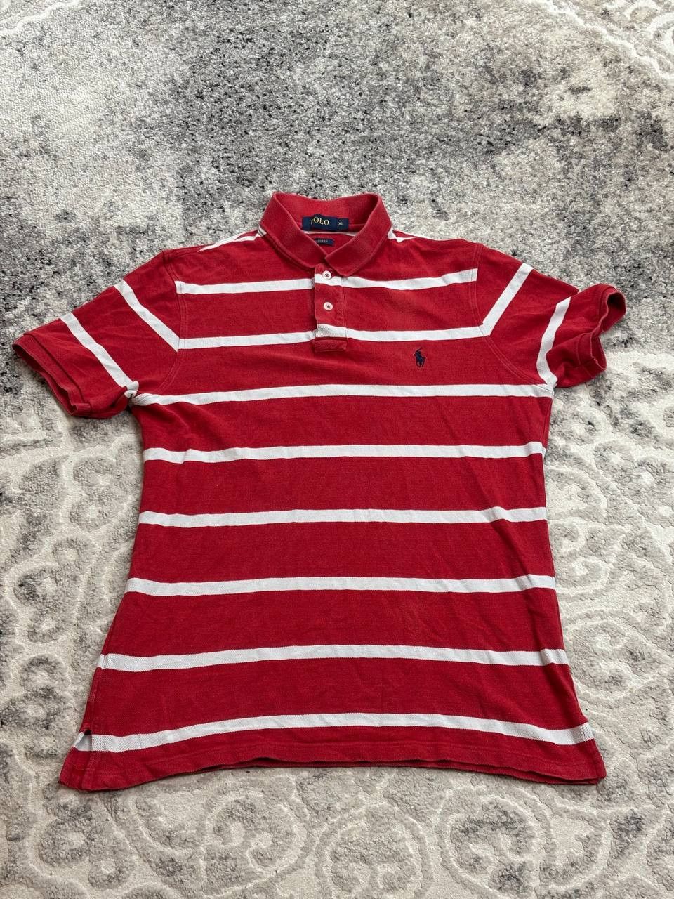 Polo Ralph Lauren Polo Ralph Lauren Striped Polo Shirt Custom Fit Red/White Size US M / EU 48-50 / 2 - 3 Thumbnail