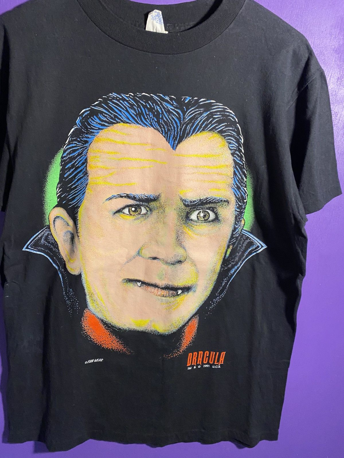 Other Vintage 1991 Dracula vampire big face t-shirt Size US L / EU 52-54 / 3 - 3 Thumbnail