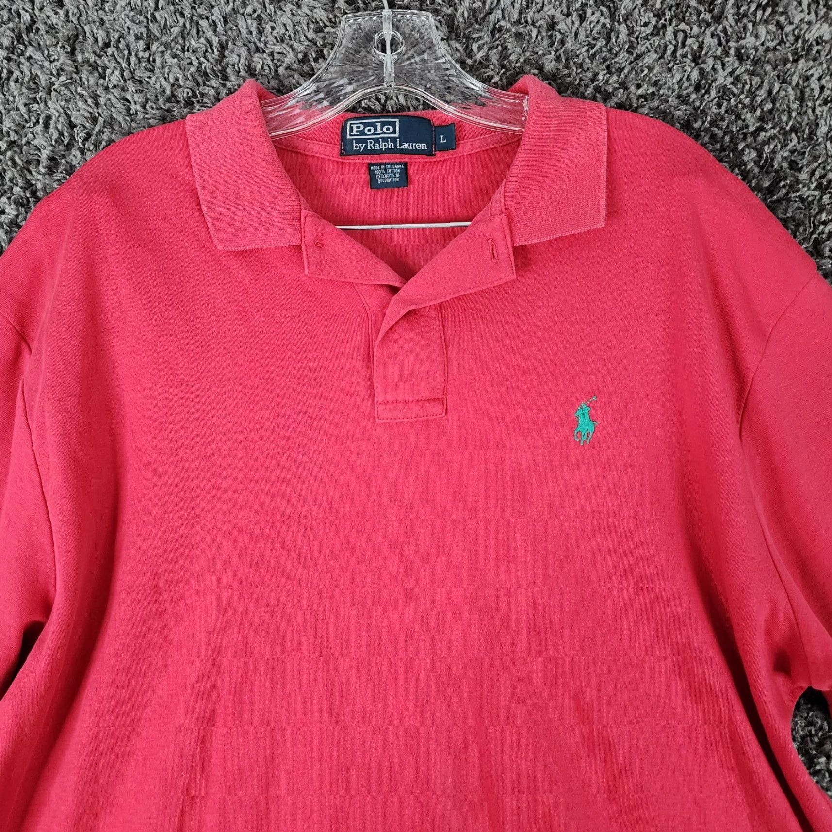 Polo Ralph Lauren Polo Ralph Lauren Mens Pink Short Sleeve Cotton Polo Size L Size US L / EU 52-54 / 3 - 4 Thumbnail