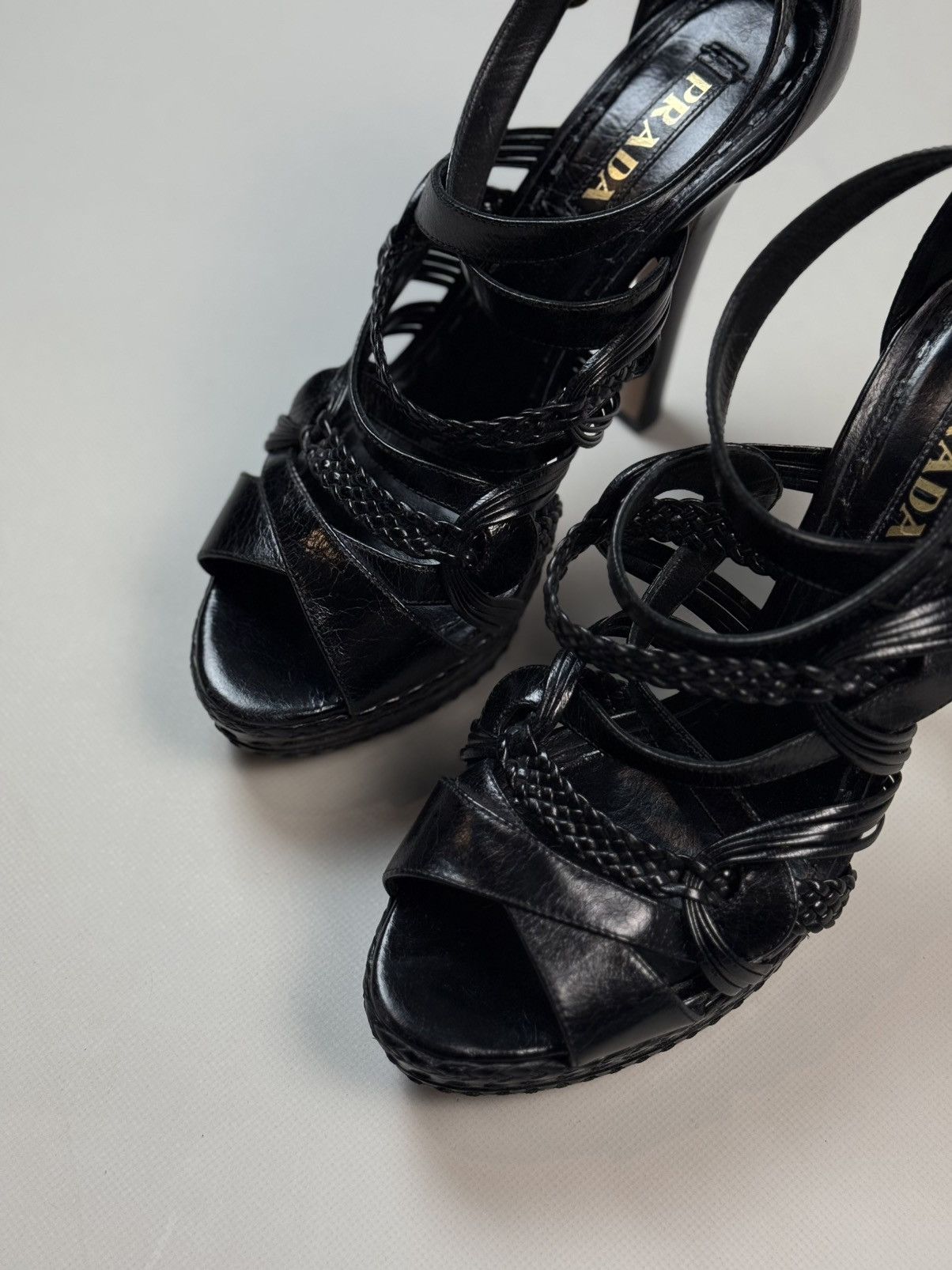 Prada Prada Ladies Black Leather Strappy Heels Shoes Size 41 Size US 10 / IT 40 - 20 Thumbnail