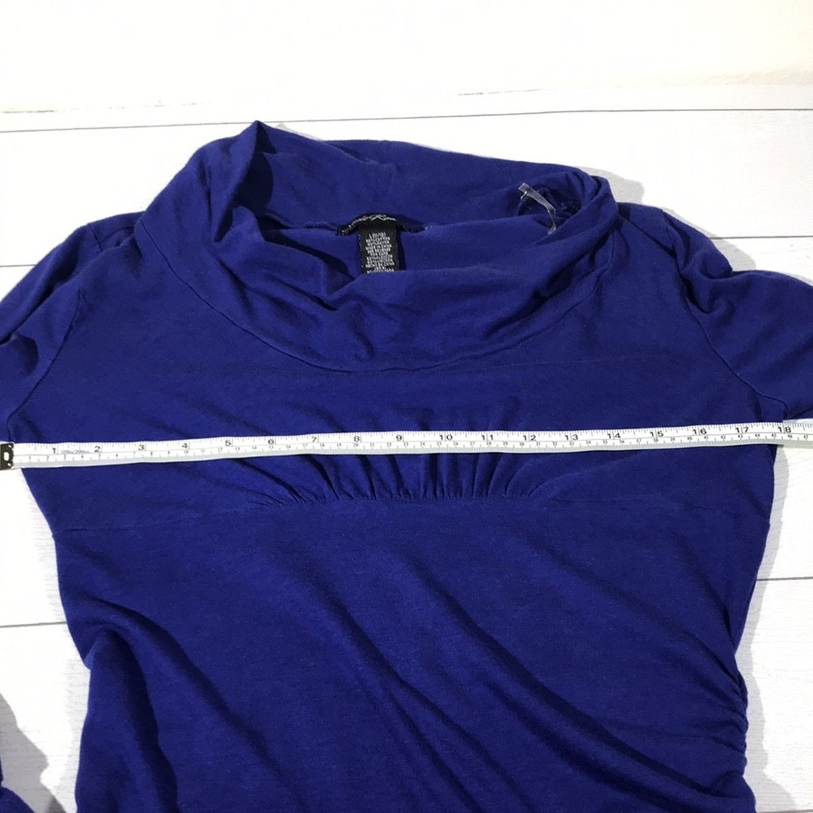 Other Susie Rose Royal Blue Long Sleeve Cowl Neck Shirt Size Large Size L / US 10 / IT 46 - 7 Thumbnail