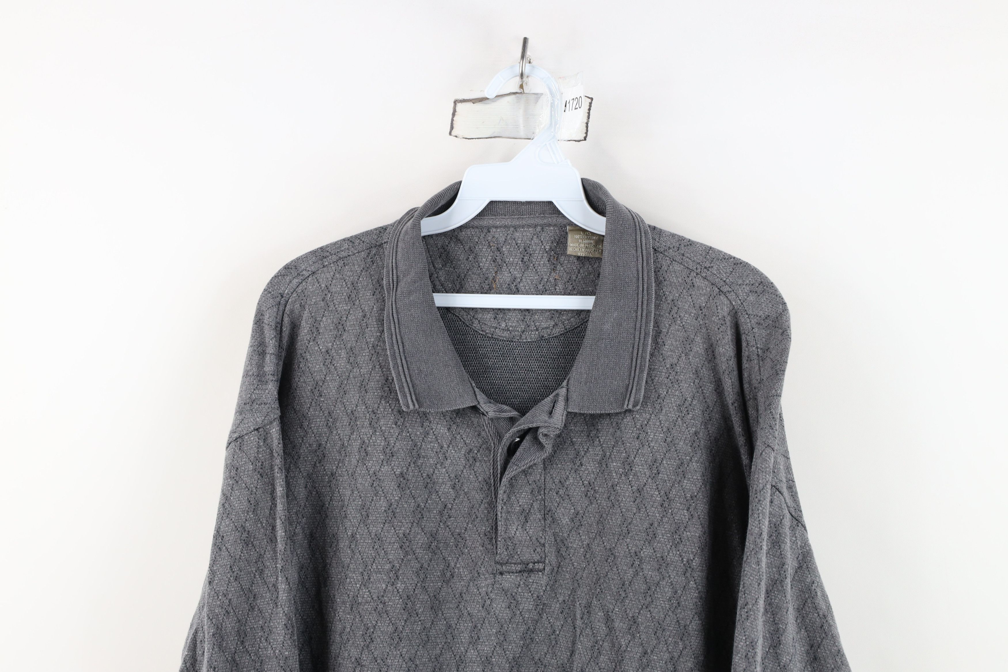 Vintage Vintage Streetwear Diamond Knit Long Sleeve Rugby Polo Size US L / EU 52-54 / 3 - 2 Thumbnail