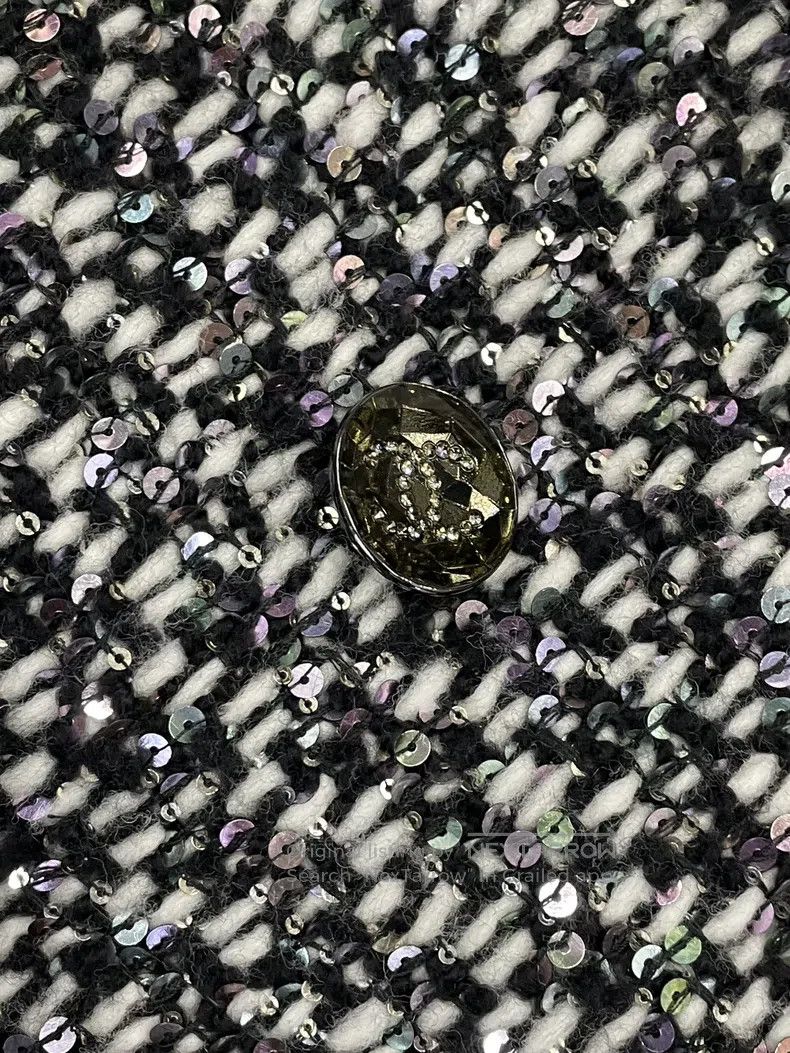 Chanel Chanel Black and white sequined tweed lapel double-breaste Size XS / US 0-2 / IT 36-38 - 2 Thumbnail