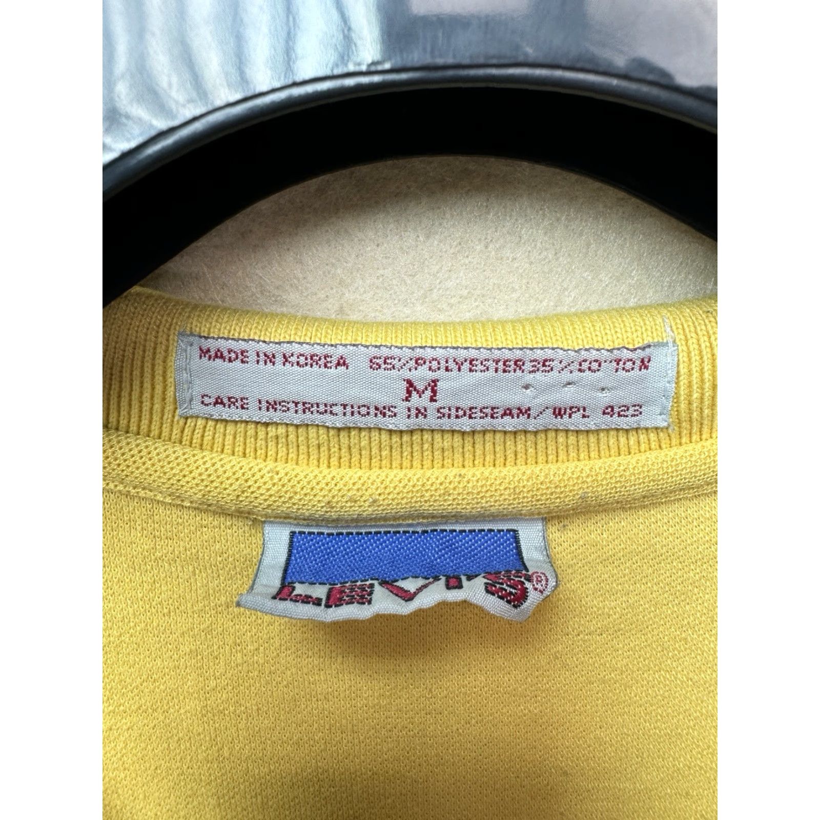 Levi's VINTAGE Levi's Polo Shirt M Yellow Made In USA Men Short Sleeve Collared 80s BASIC Casual Size US M / EU 48-50 / 2 - 3 Thumbnail