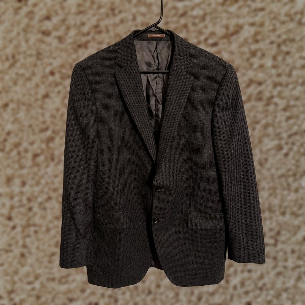 Peter Millar VINTAGE Peter Millar Canada Charcoal Dark Gray Wool Suit Coat Jacket Blazer - Men's 42T Size 42R - 1 Thumbnail