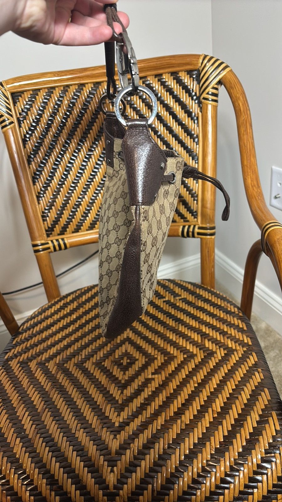 Vintage Gucci GG Monogram Canvas Hobo Bag 115006 Size ONE SIZE - 3 Thumbnail