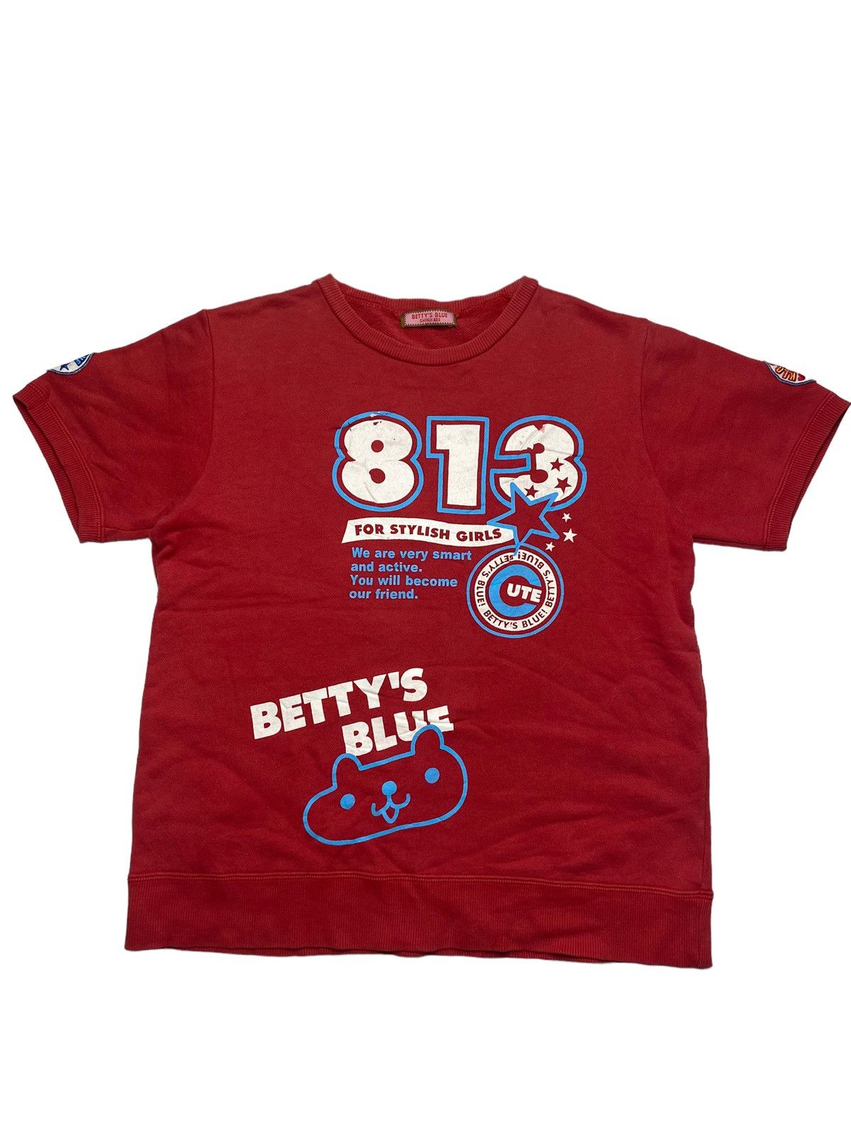 Japanese Brand 2000s Bettys Blue - Iconic Mascots Short Sweatshirt Size US M / EU 48-50 / 2 - 1 Thumbnail