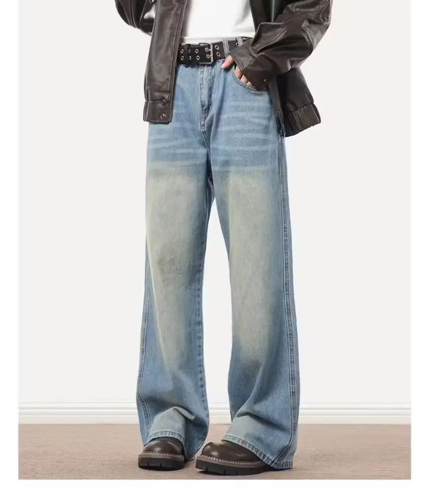 Designer × Japanese Brand Faded blue washed skate hiphop baggy jeans Size US 33 - 1 Thumbnail
