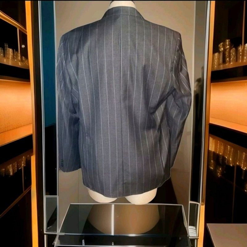 Gemelli Gemelli Gray 2 Buttons Wool Suit 44R Size 44R - 2 Thumbnail