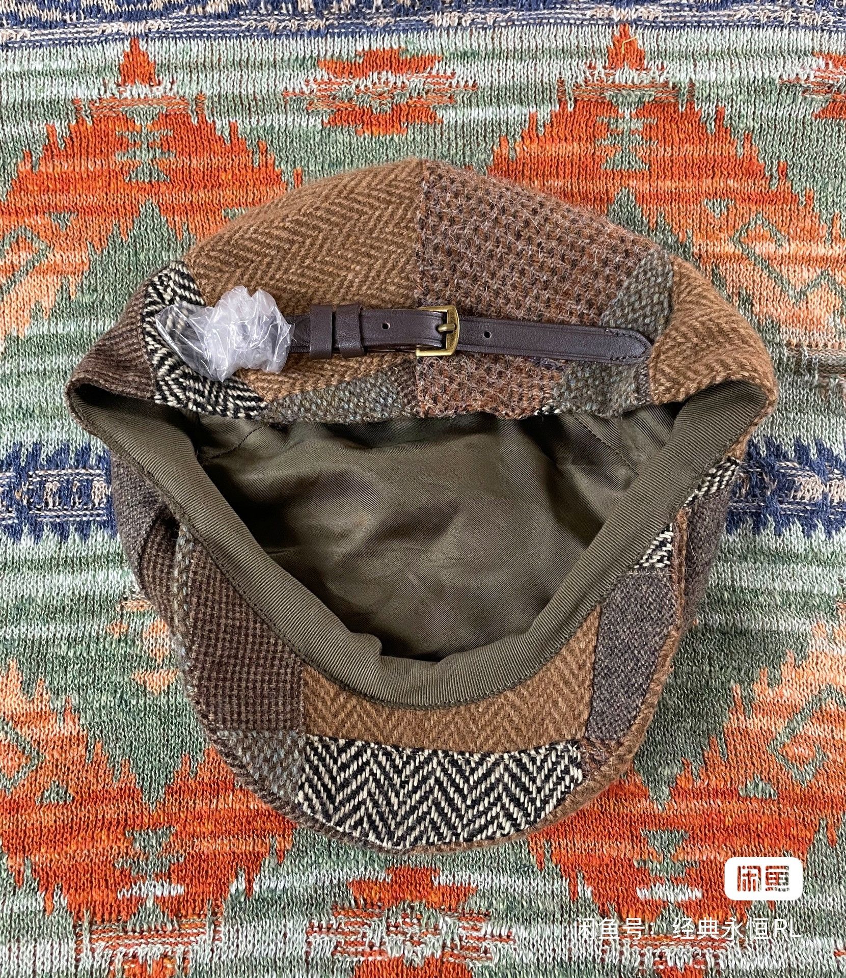 Ralph Lauren × Rugby Ralph Lauren Ralph Lauren Rugby Wool Tweed Patchwork Flat Cap Beret Hat Size ONE SIZE - 1 Thumbnail