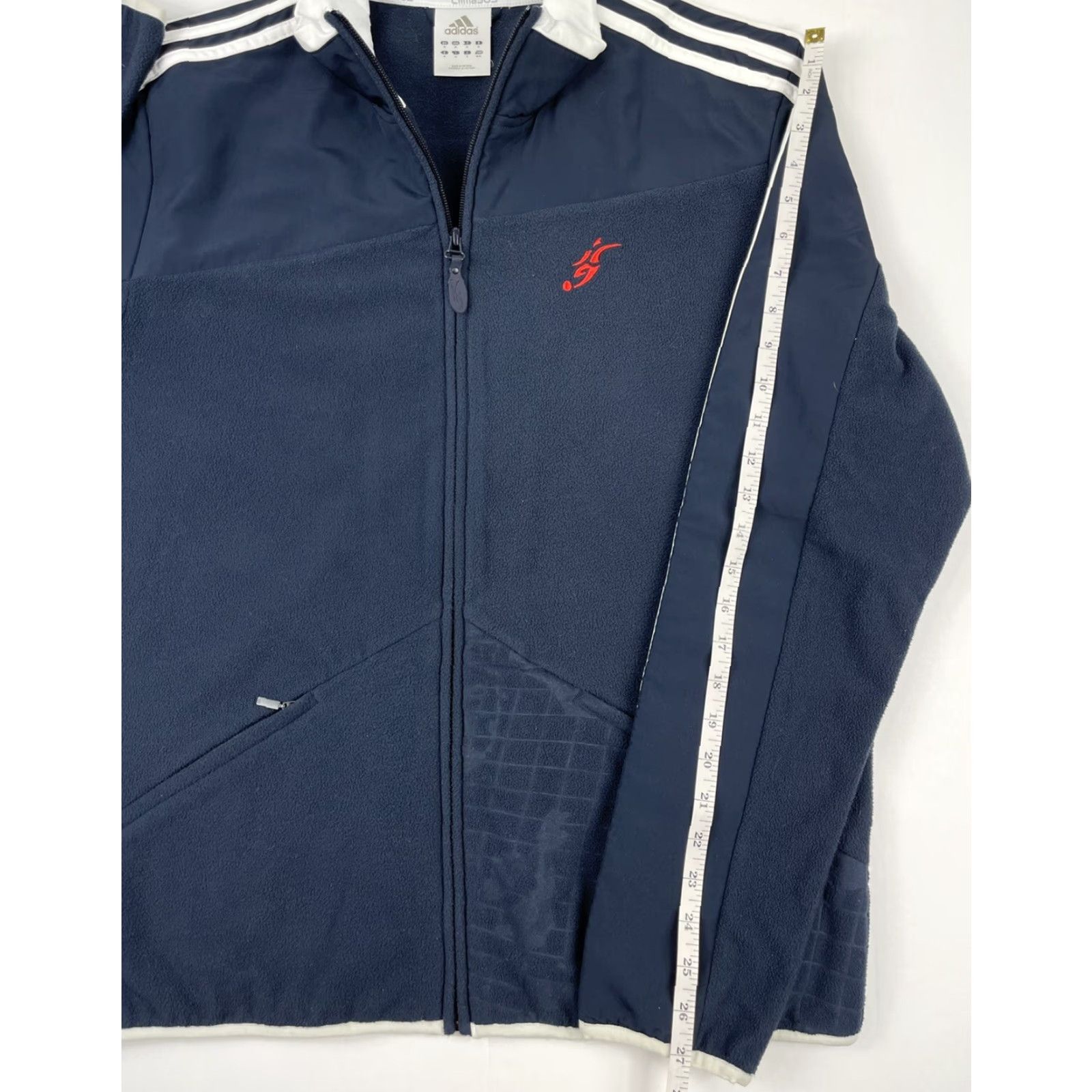 Adidas Adidas Mens Windbreaker Jacket Zip Full Hoodie Striped Blue M Size US M / EU 48-50 / 2 - 6 Thumbnail