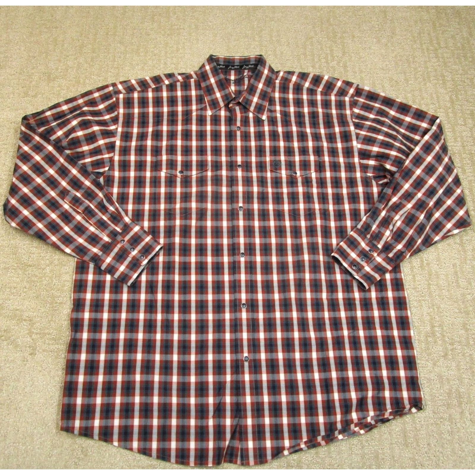 Wrangler Wrangler George Strait Shirt Men XL Red Plaid Pearl Snap Western Long Sleeve Size US XL / EU 56 / 4 - 2 Thumbnail