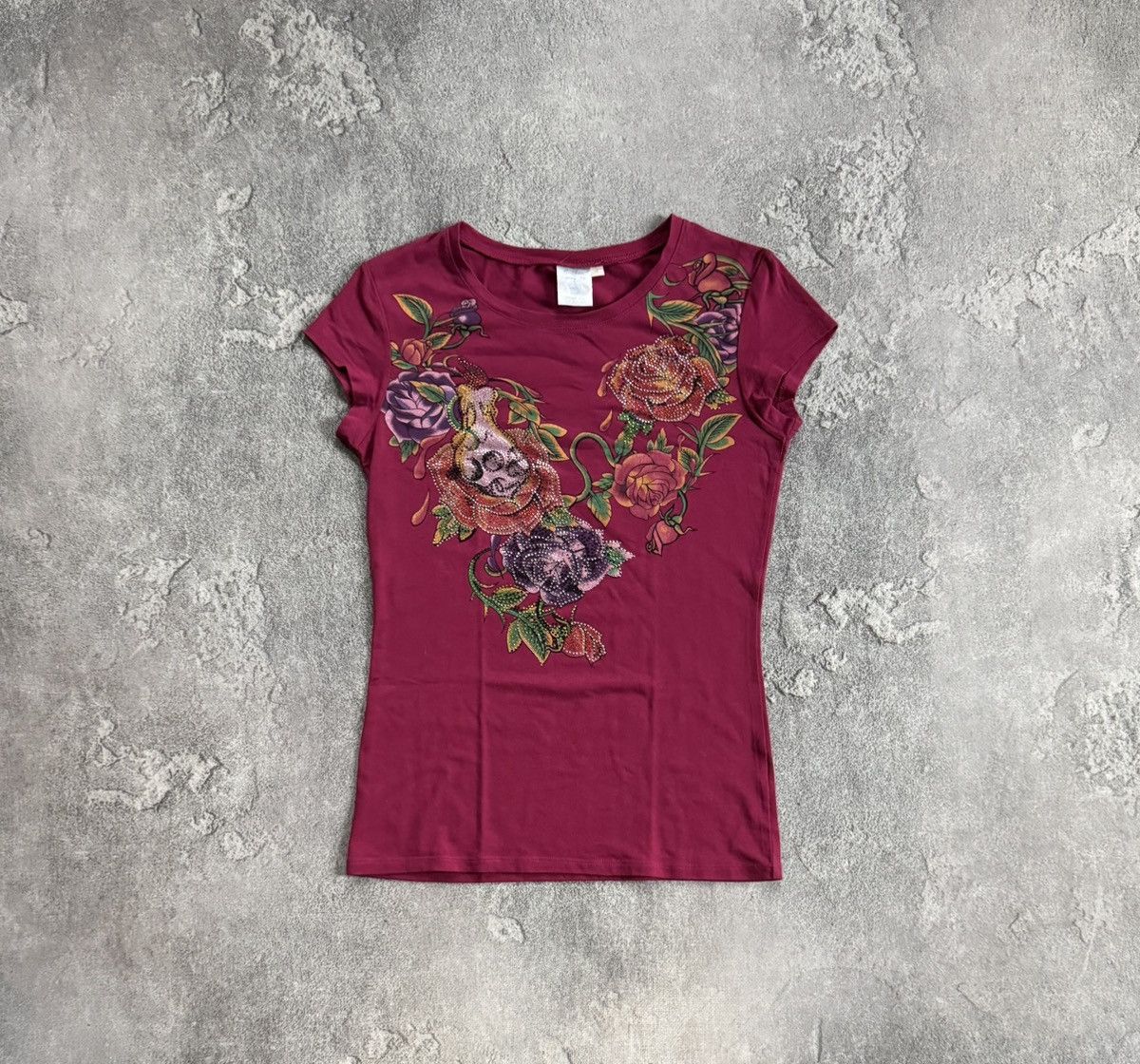 Other B-Soul S/size Y2K Avantgarde rhinestones rose 🌹skeleton tee Size S / US 4 / IT 40 - 5 Thumbnail
