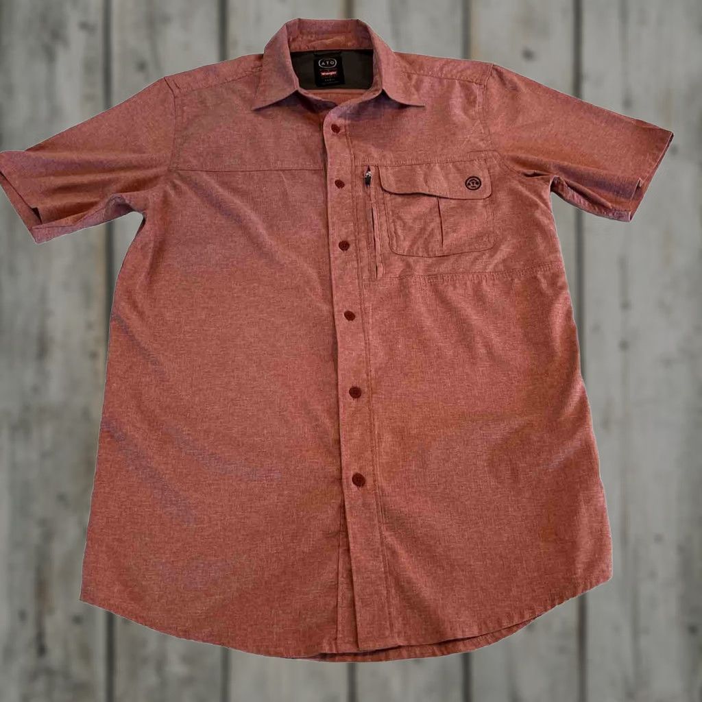 Wrangler Wrangler ATG Shirt Men’s Small Short Sleeve Button-Up Lightweight Outdoor Red Size US S / EU 44-46 / 1 - 1 Thumbnail