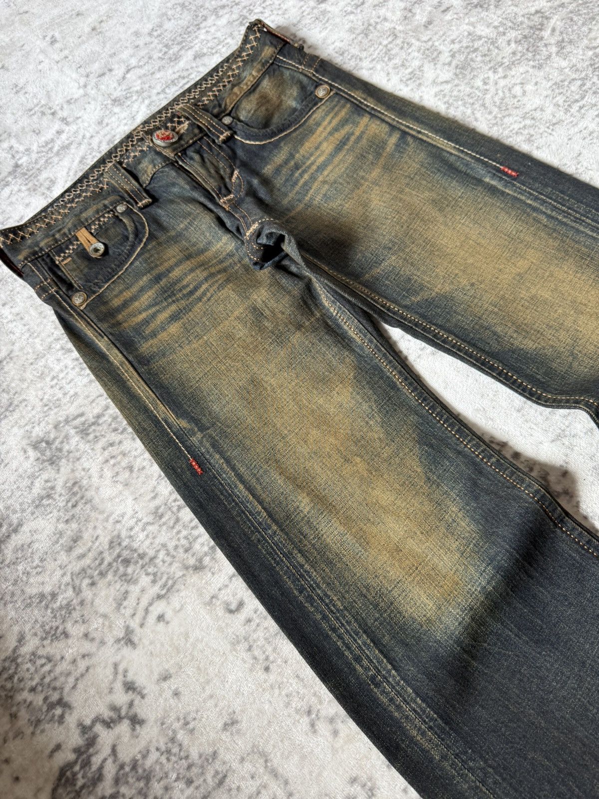 If Six Was Nine Edwin 515 Heavy Mud Washed Over stitch Flared Jeans Size US 28 / EU 44 - 5 Thumbnail