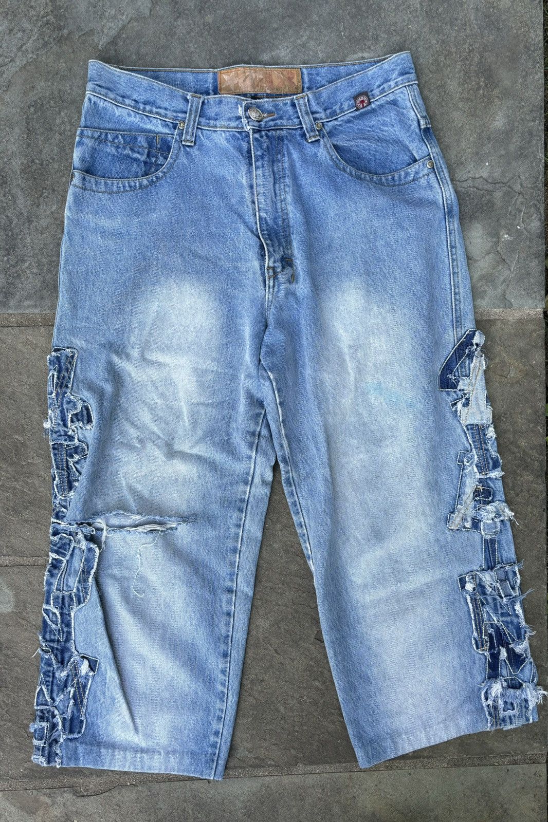 Vintage Vintage Jnco Style 48 Star Embroidered Jeans Y2K Size US 31 - 1 Thumbnail