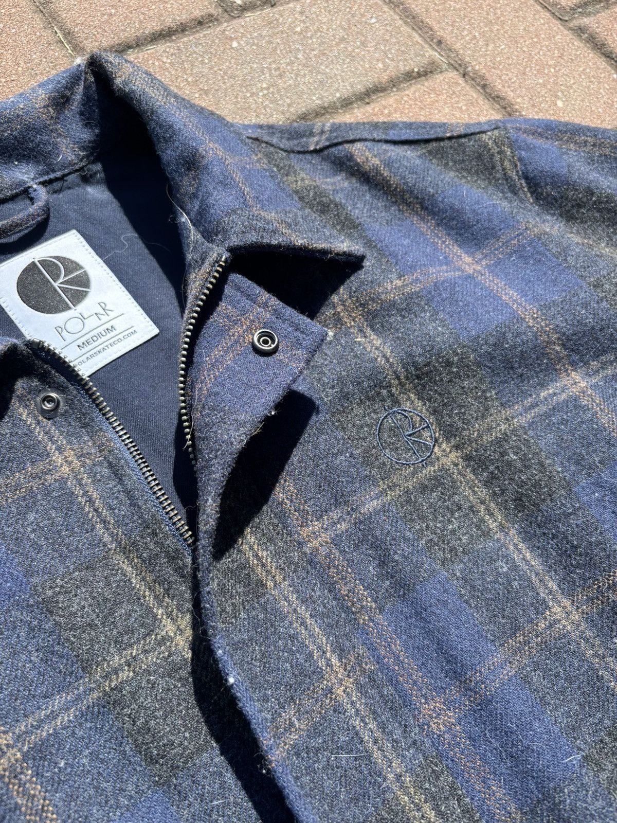 Polar Skate Co. Polar Skate Co. Wool Plaid Zip Jacket – Navy/Brown (M) Size US M / EU 48-50 / 2 - 4 Thumbnail