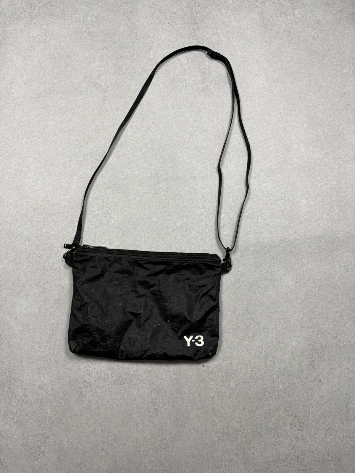Y-3 Yohji Yamamoto Nylon Crossbody Shoulder Bag Black Adidas
