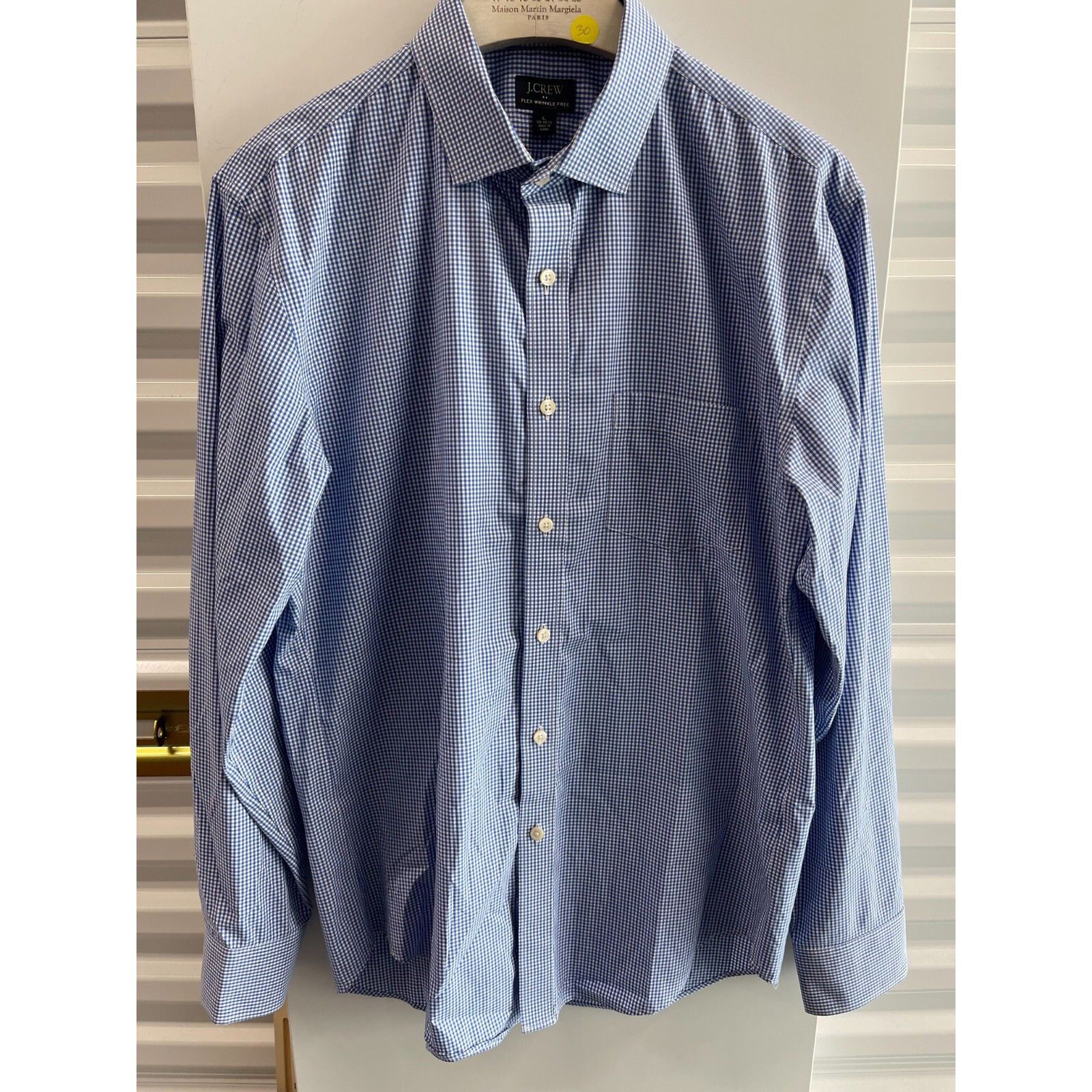 J.Crew J CREW FLEX WRINKLE FREE BUTTON UP GINGHAM SHIRT BLUE SZ LAR Size US L / EU 52-54 / 3 - 3 Thumbnail