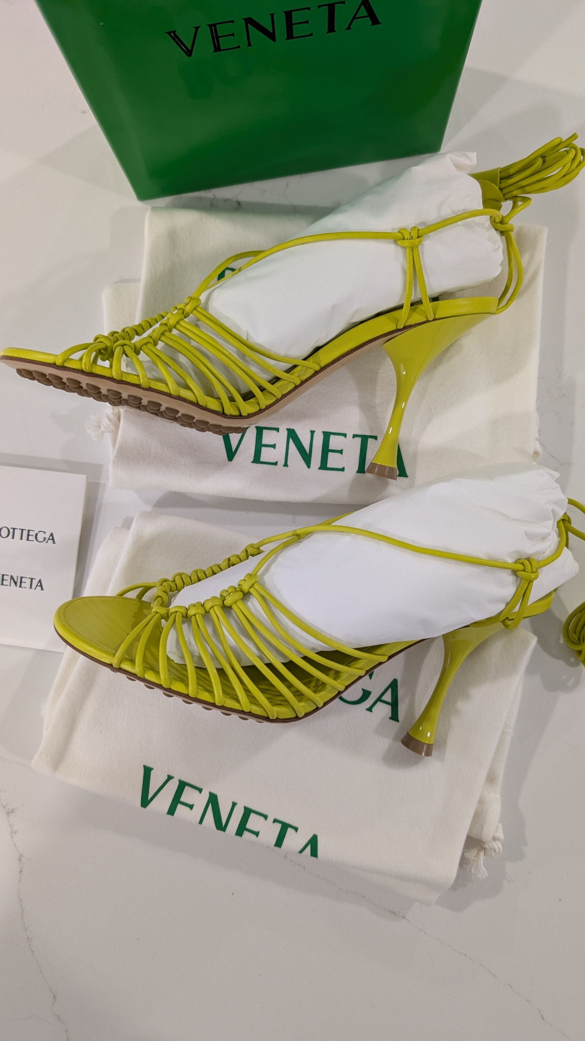 Bottega Veneta Bottega Veneta Dot Lace-Up Sandals Kiwi Leather Size US 7 / IT 37 - 2 Thumbnail