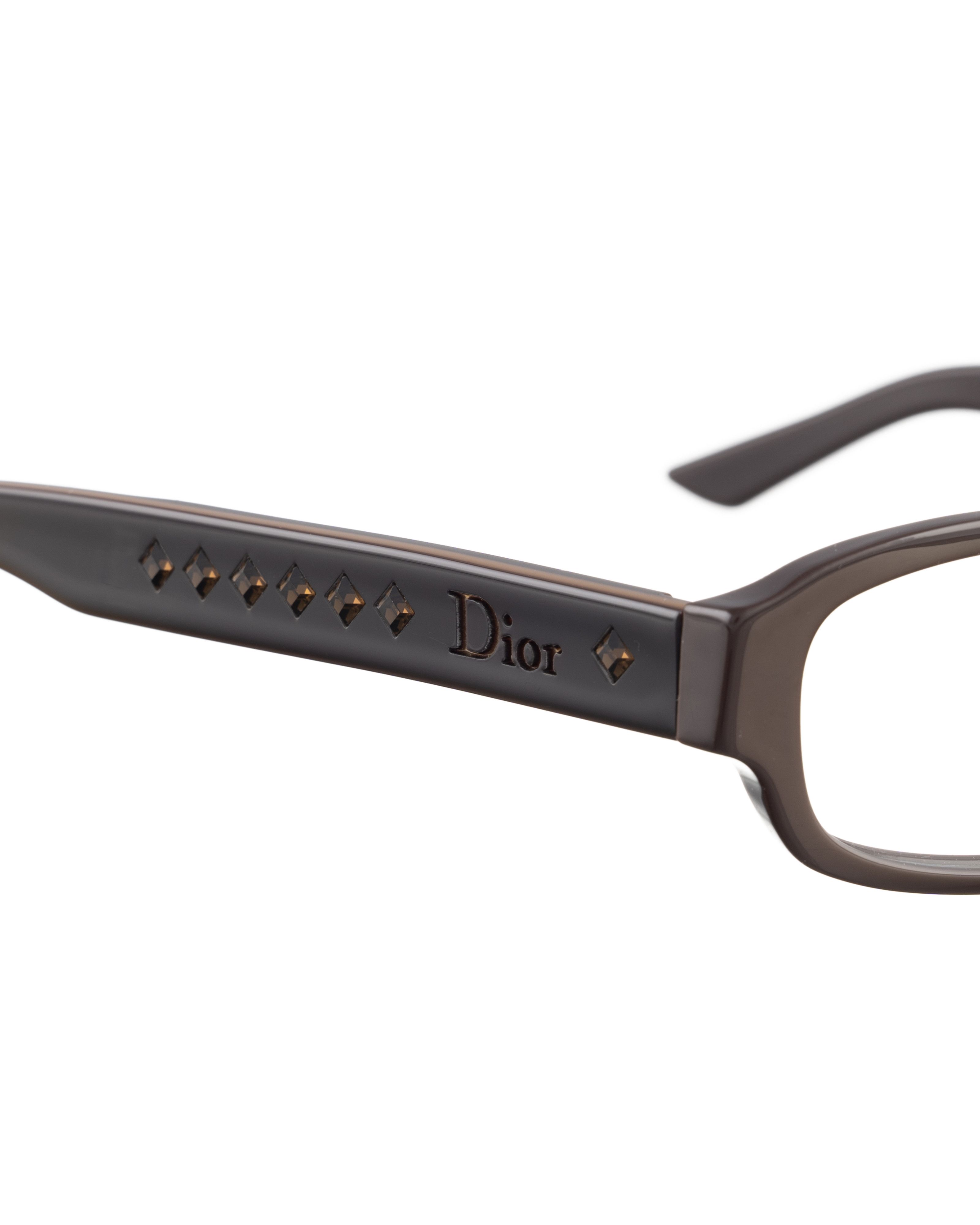 Dior Dior 00s Chocolate Brown Glasses with Rhinestones Size ONE SIZE - 3 Thumbnail