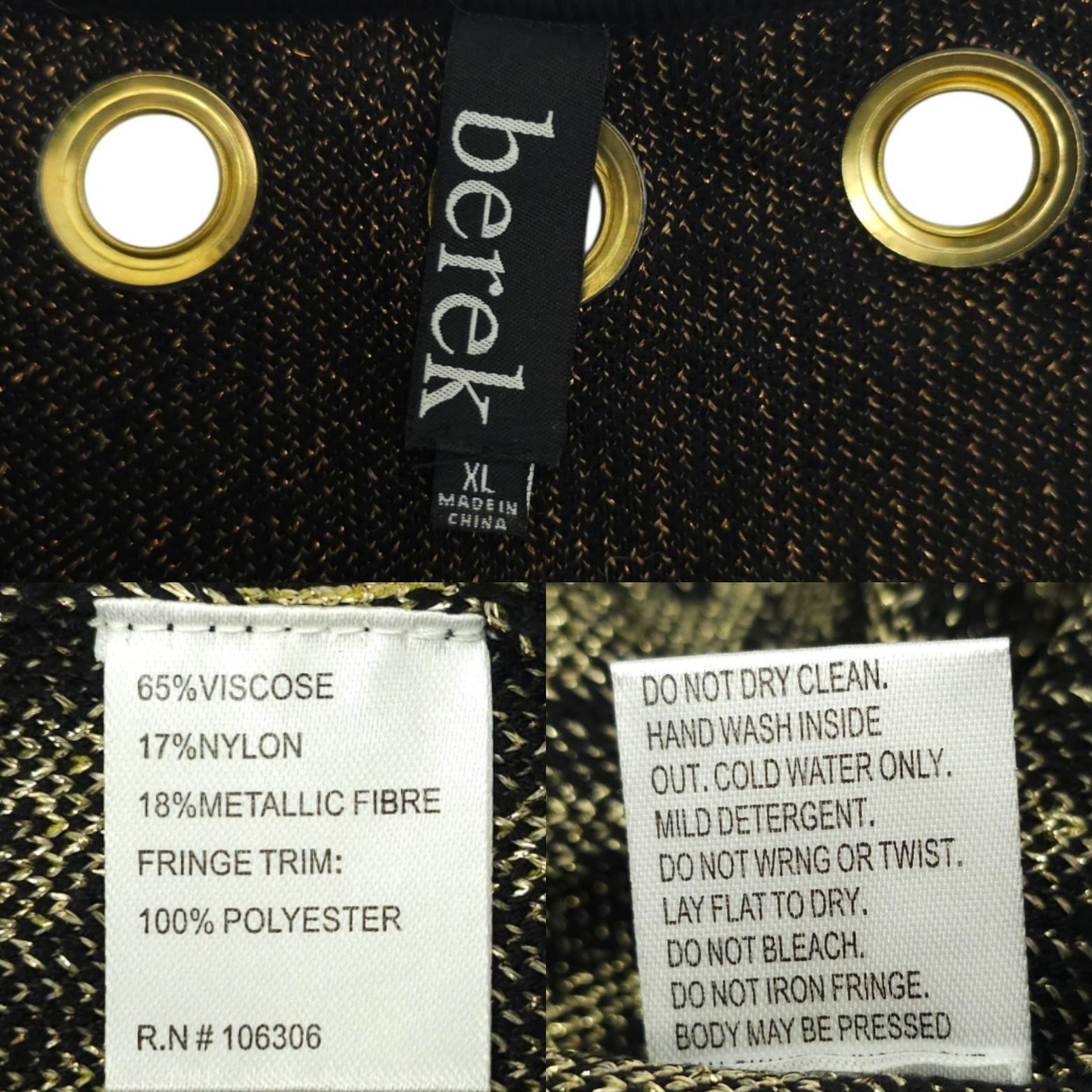 Other Berek Leopard Print Cardigan XL Gold Grommet Fringe Sweater Size XL / US 12-14 / IT 48-50 - 7 Thumbnail