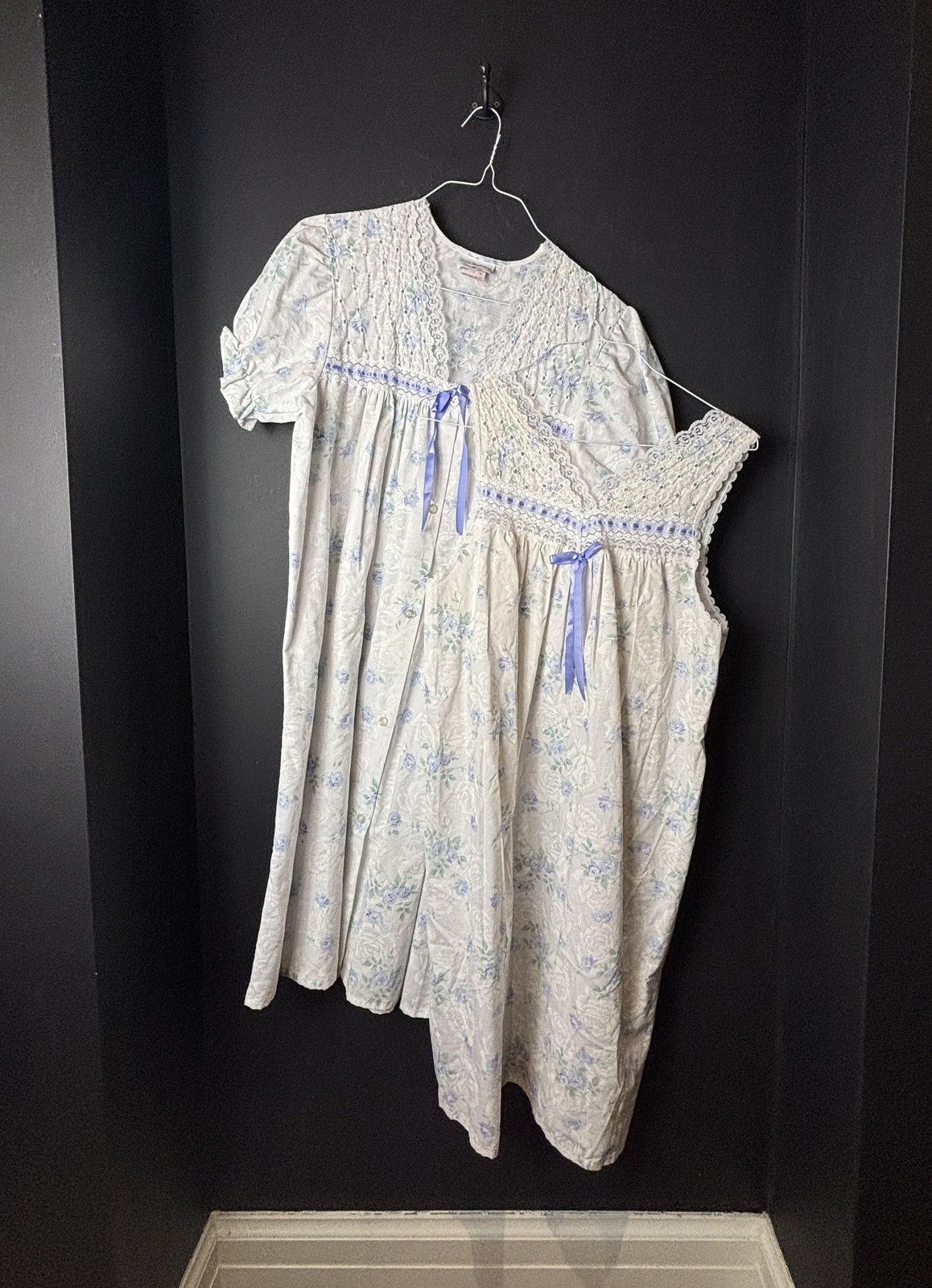 Vintage Two Piece Sleep Set Vintage Slip Dress Beach Cover Pajamas Size M / US 6-8 / IT 42-44 - 14 Thumbnail
