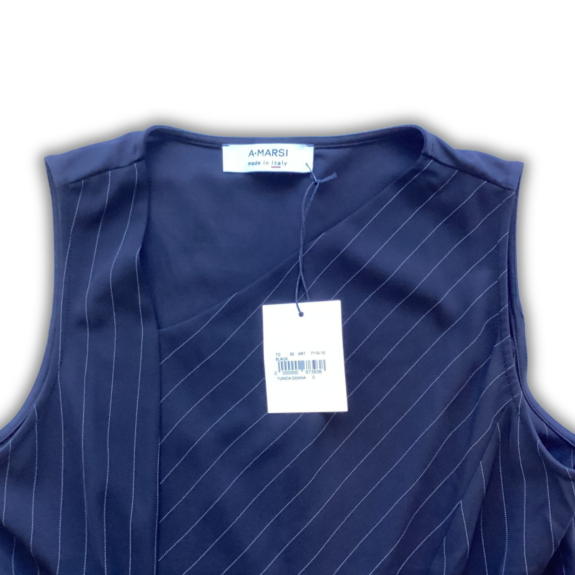 Other A.Marsi Italian-Made Womens Tunic Blouse Size XL Navy Pinstr Size XL / US 12-14 / IT 48-50 - 4 Thumbnail