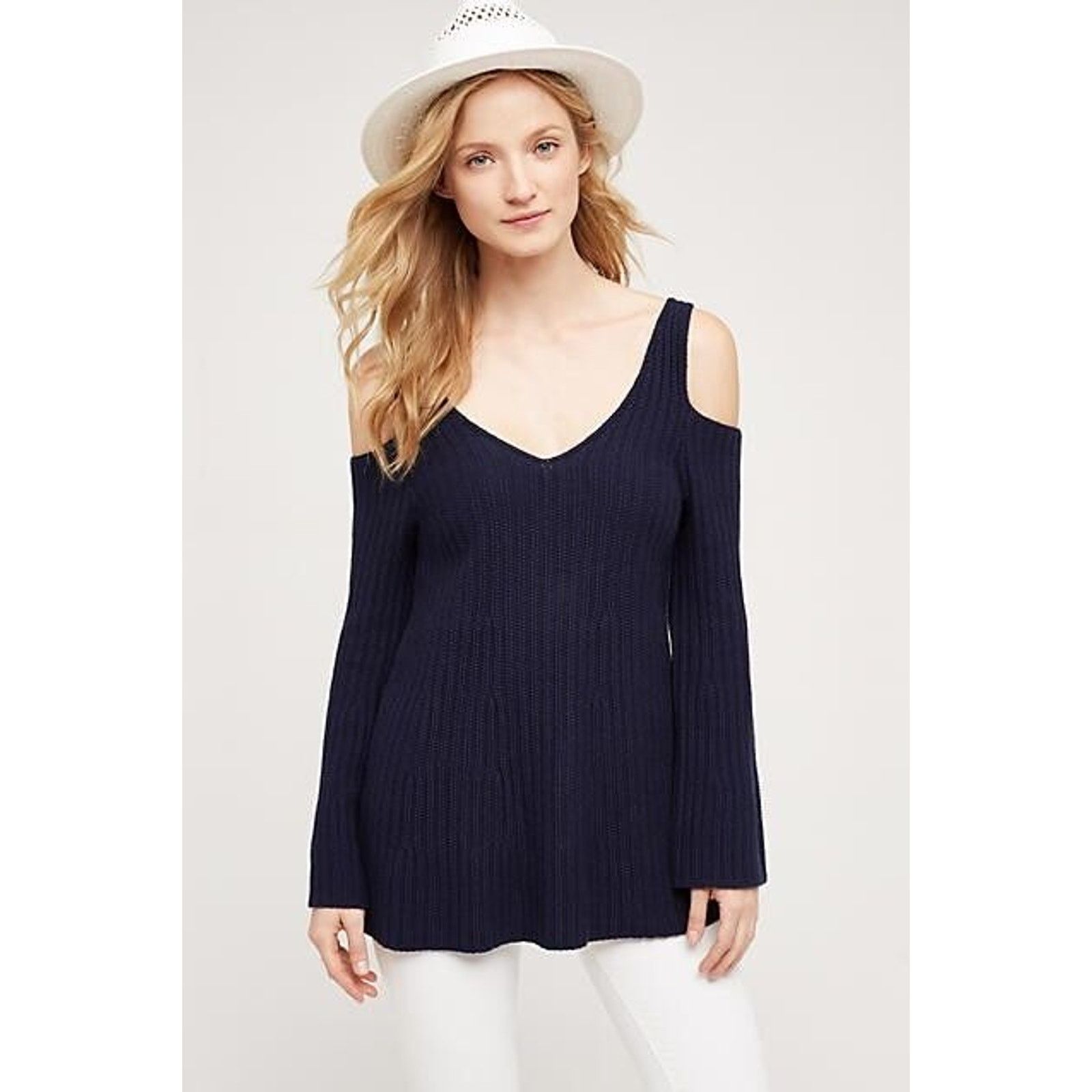 Anthropologie New Anthropologie Knitted Knotted Open Shoulder Sweater Size S / US 4 / IT 40 - 2 Thumbnail