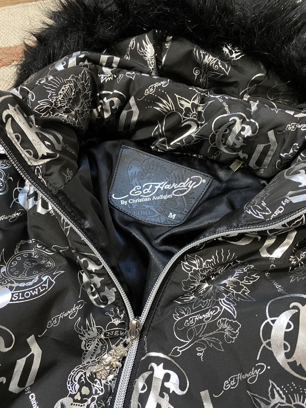 Ed Hardy VINTAGE ED HARDY BY CHRISTIAN AUDIGIER DOWN PUFFER JACKET Size M / US 6-8 / IT 42-44 - 5 Thumbnail