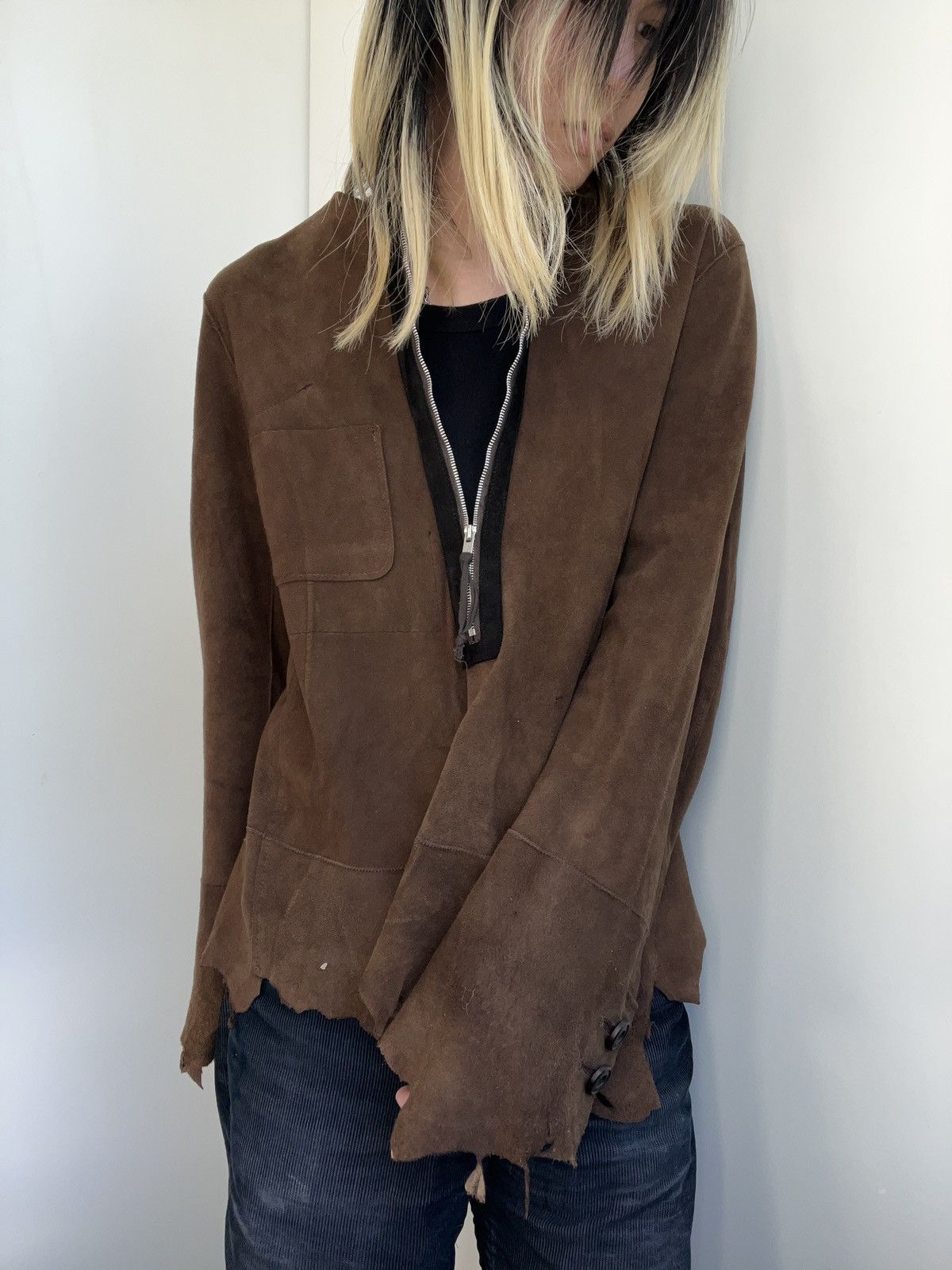 Takahiromiyashita The Soloist. Rough out leather L/S tunic longsleeve Size US M / EU 48-50 / 2 - 2 Thumbnail