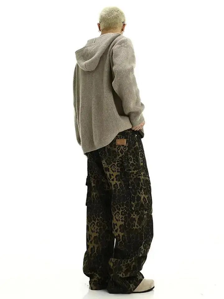 Japanese Brand Retro Leopard Print Baggy Wide Leg Casual Jeans Trousers Size US 32 / EU 48 - 2 Thumbnail