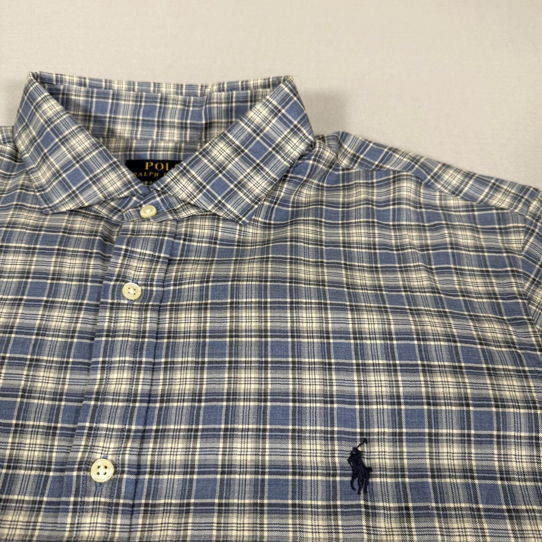 Polo Ralph Lauren Polo Ralph Lauren Shirt Mens 2XL Blue Plaid Button Down Long Sleeve Cotton Pony Size US XXL / EU 58 / 5 - 3 Thumbnail