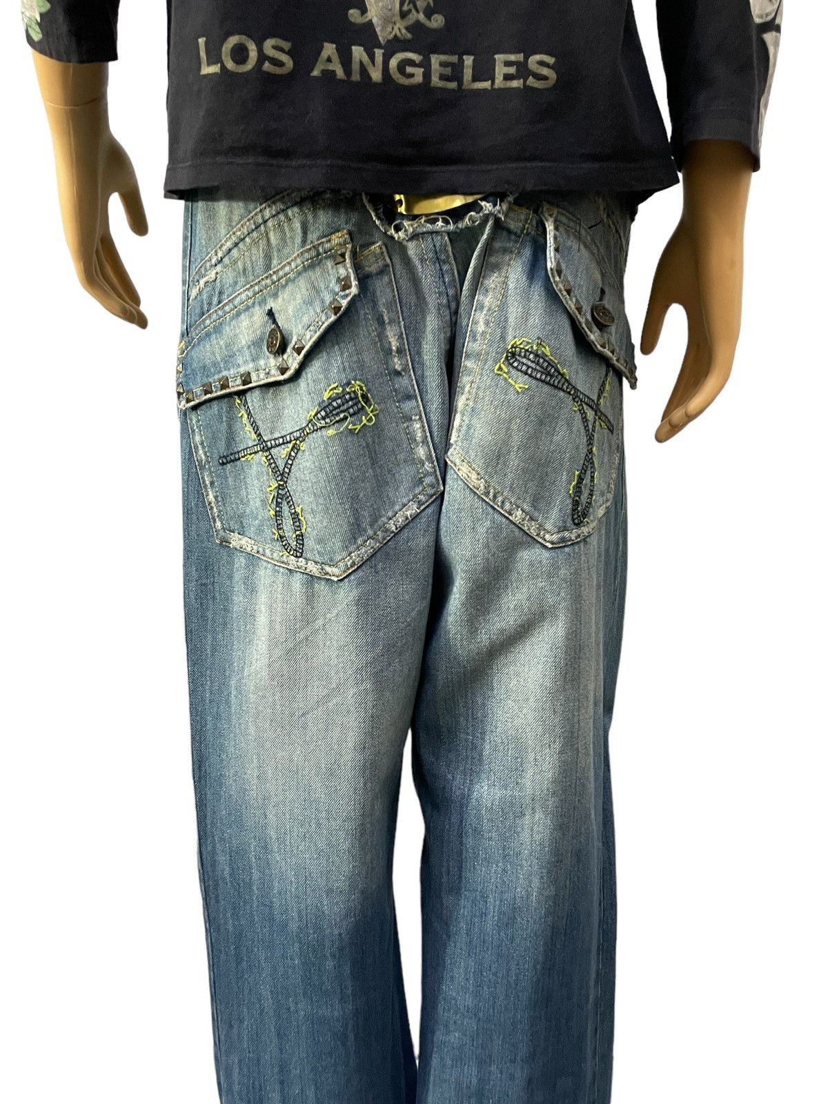 Hysteric Glamour × Taverniti Taverniti Baggy Loose Studded Jeans Size US 32 / EU 48 - 5 Thumbnail