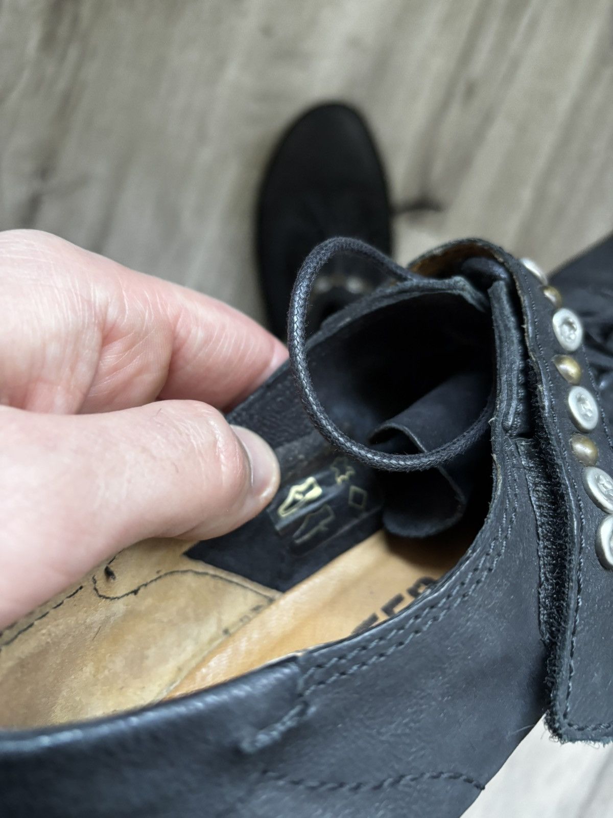 A.S.98 A.S. 98 (AirStep) Leather Studded Low-Heel Shoes – Black Size US 6.5 / IT 36.5 - 22 Thumbnail