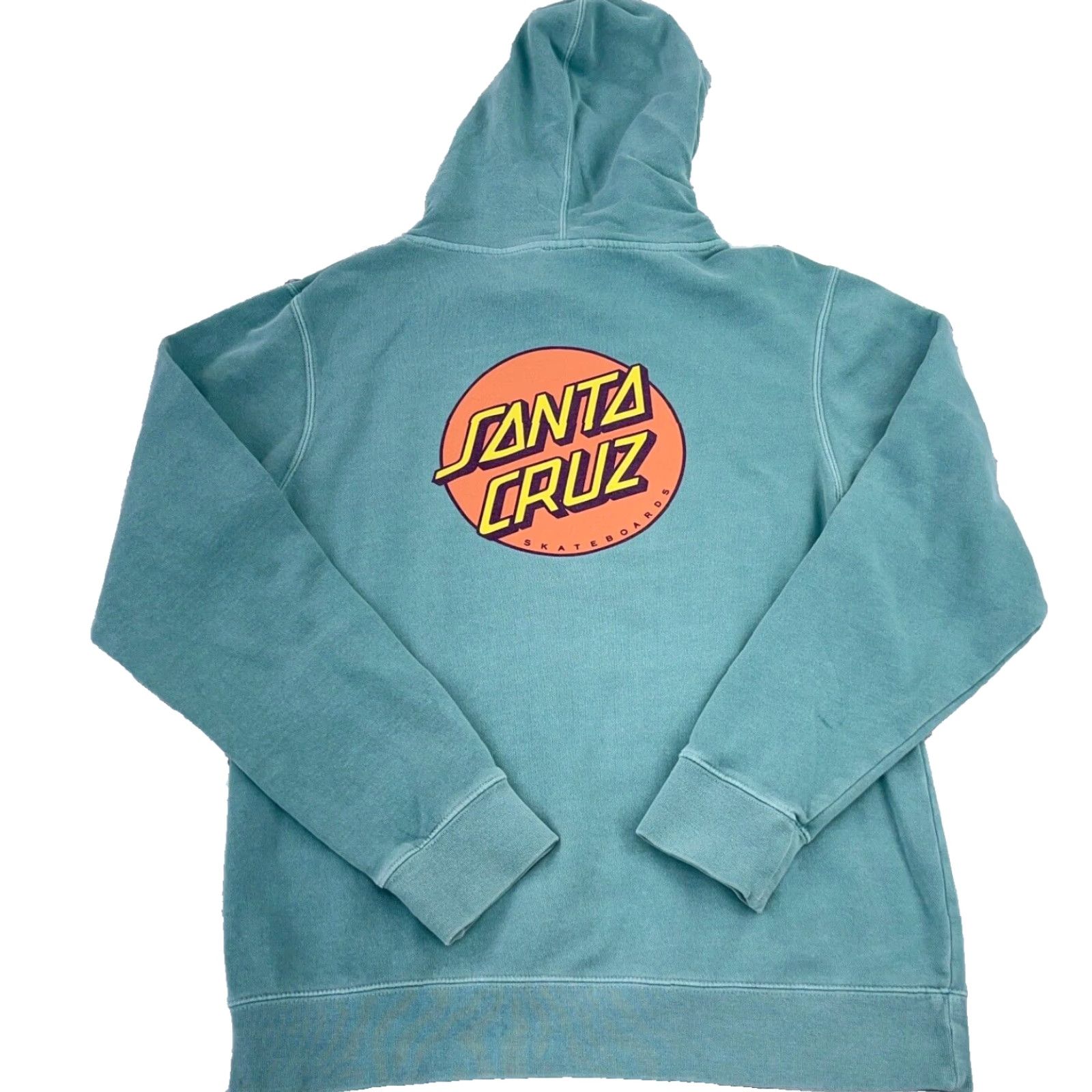 Vintage Santa Cruz Hoodie Men S Blue Sweatshirt Teal Logo Embroidered Pullover Knitted Fleece Pockets Hooded Regular Size S Shirt Size US S / EU 44-46 / 1 - 2 Thumbnail