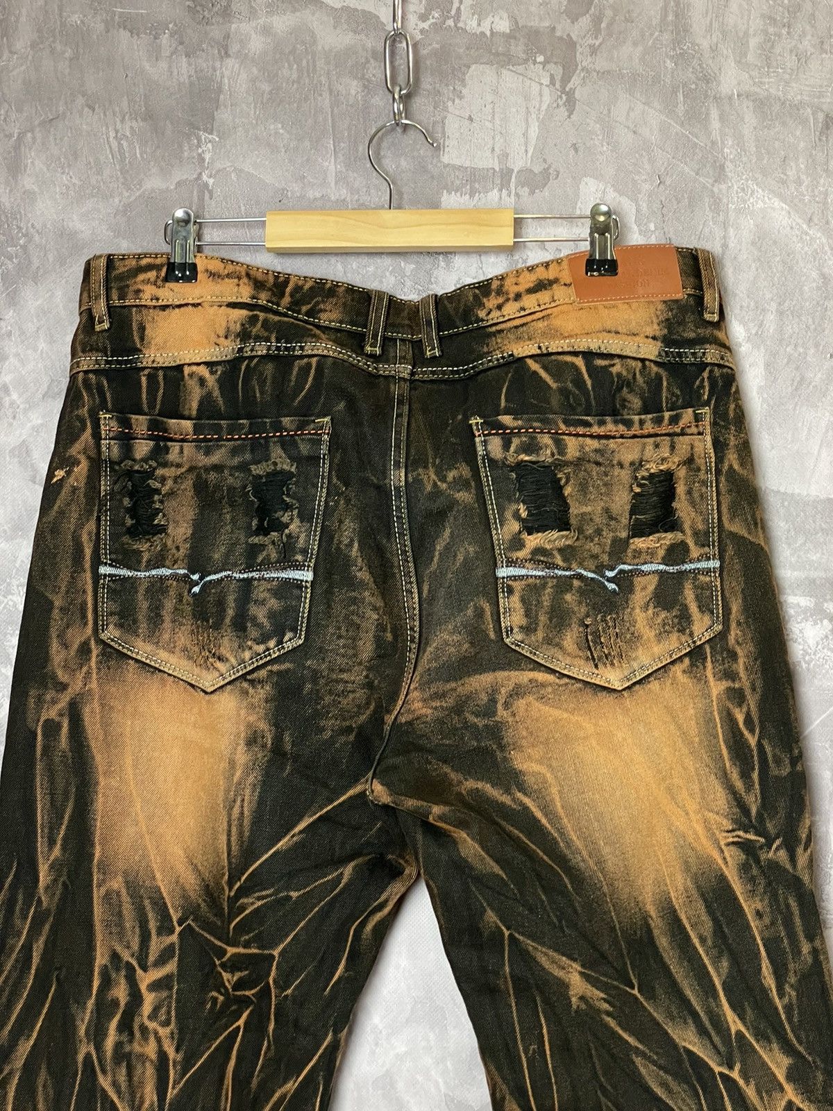 Japanese Brand × Vintage Vintage Baggy Y2K Crazy Dyed Brown Jeans Jaded London Style Size US 38 / EU 54 - 7 Thumbnail