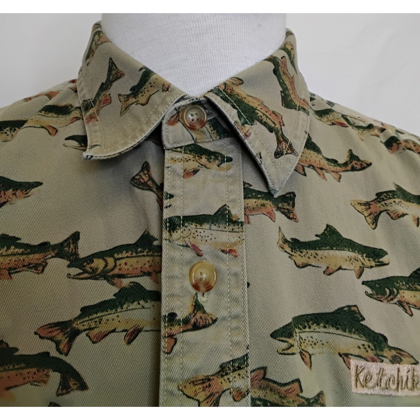 Orvis Orvis Short Sleeve Button Down Shirt Men's L Trout Print Size US L / EU 52-54 / 3 - 9 Thumbnail