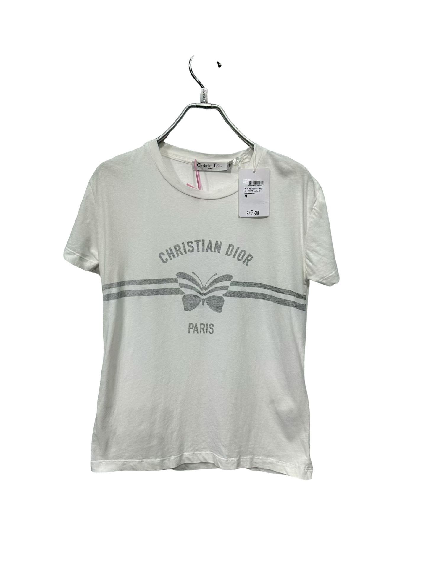 Dior Dior Butterfly Stripe Logo T-Shirt Size M Size M / US 6-8 / IT 42-44 - 1 Thumbnail