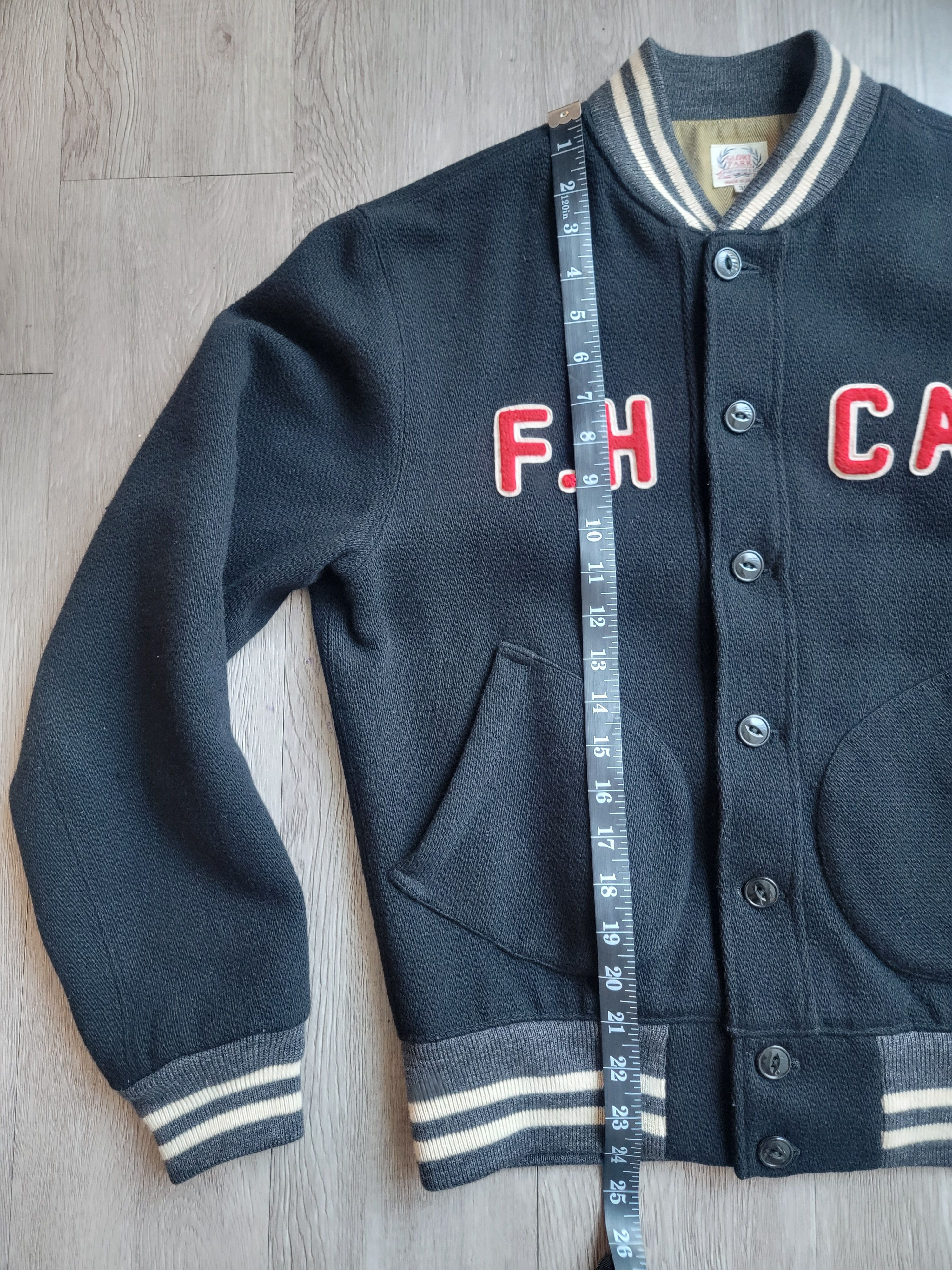 The Flat Head THE FLAT HEAD Varsity Bomber Jacket Wool Leather Size US S / EU 44-46 / 1 - 14 Thumbnail