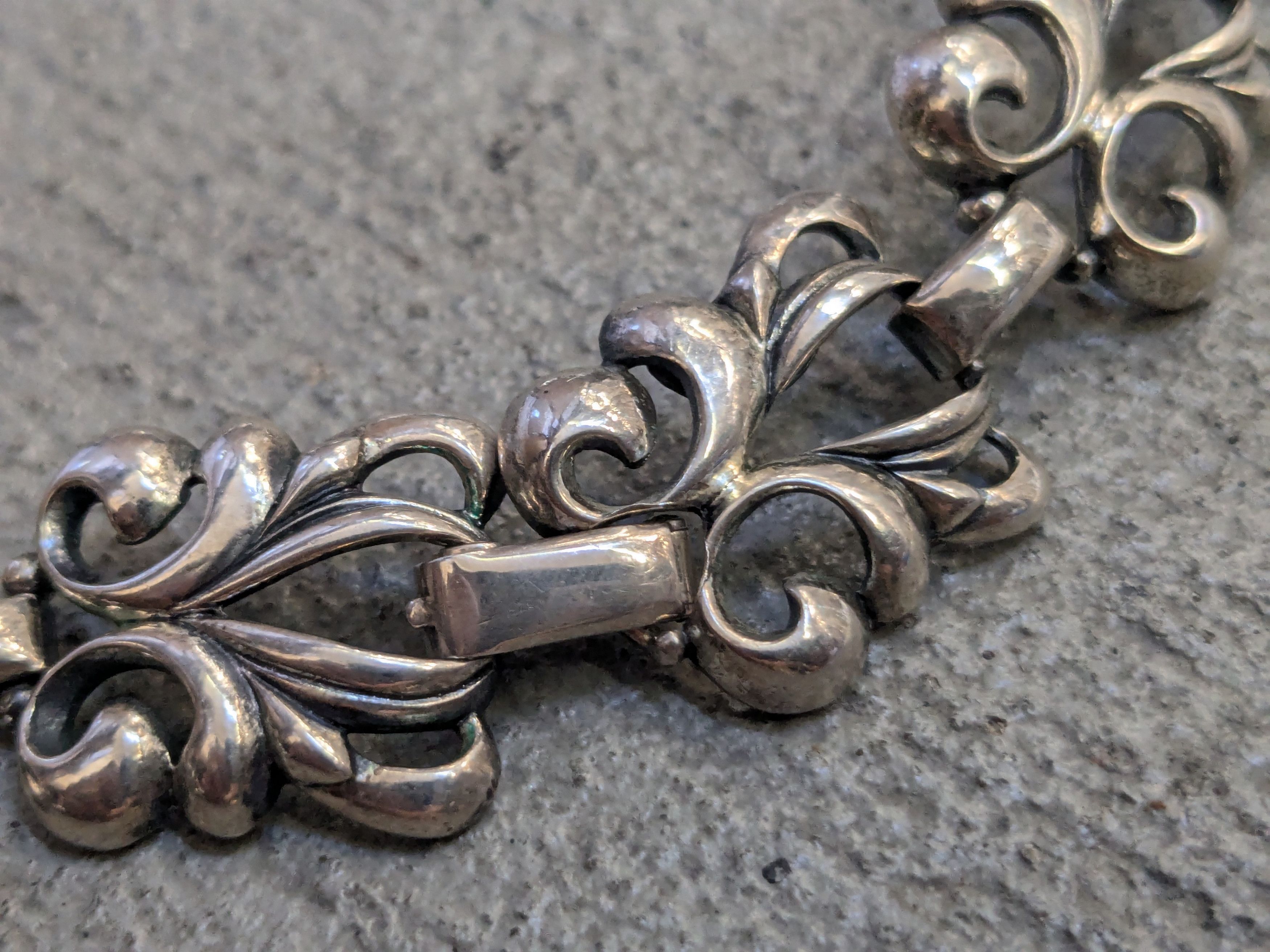 Sterling Silver Sterling Silver Danecraft Necklace Floral Fleur de Lis 15.5" Size ONE SIZE - 8 Thumbnail