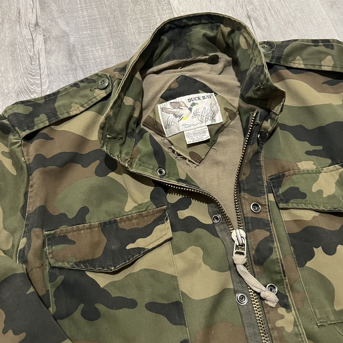 Vintage VTG 80s Duck Bay Camo Hunting Military Field Jacket Size US L / EU 52-54 / 3 - 4 Thumbnail