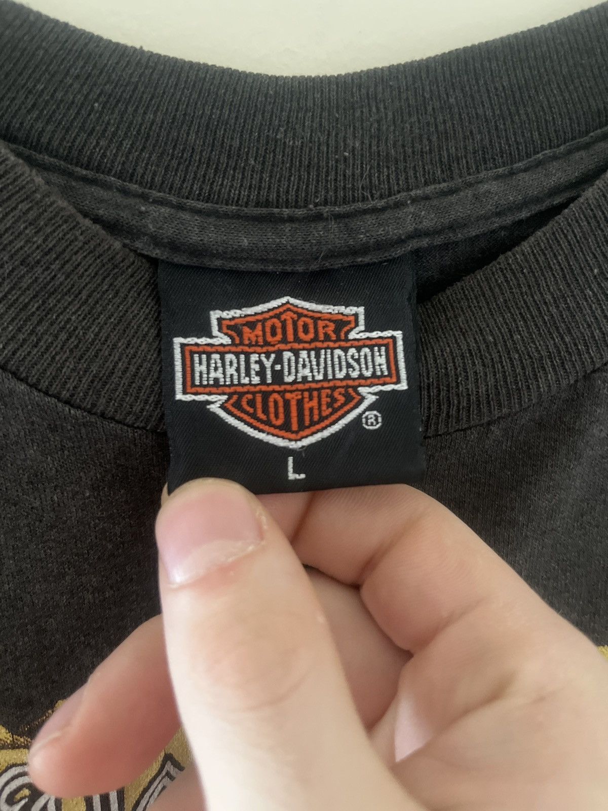 Vintage 1990 Harley Davidson 3D Emblem Size US L / EU 52-54 / 3 - 4 Thumbnail