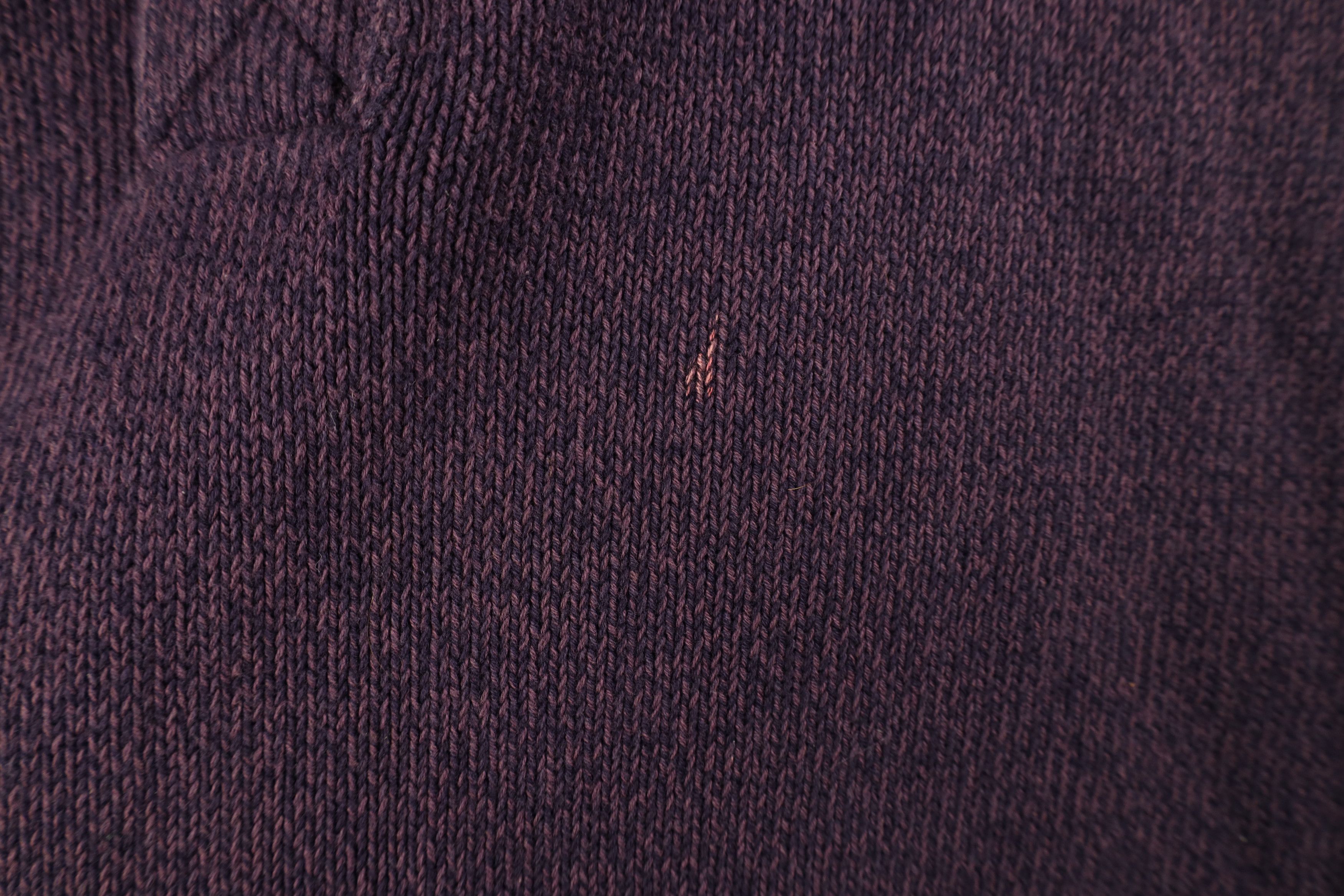 Eddie Bauer × Vintage Vintage Eddie Bauer Blank Cotton Knit Henley Sweater Purple Size US L / EU 52-54 / 3 - 4 Thumbnail