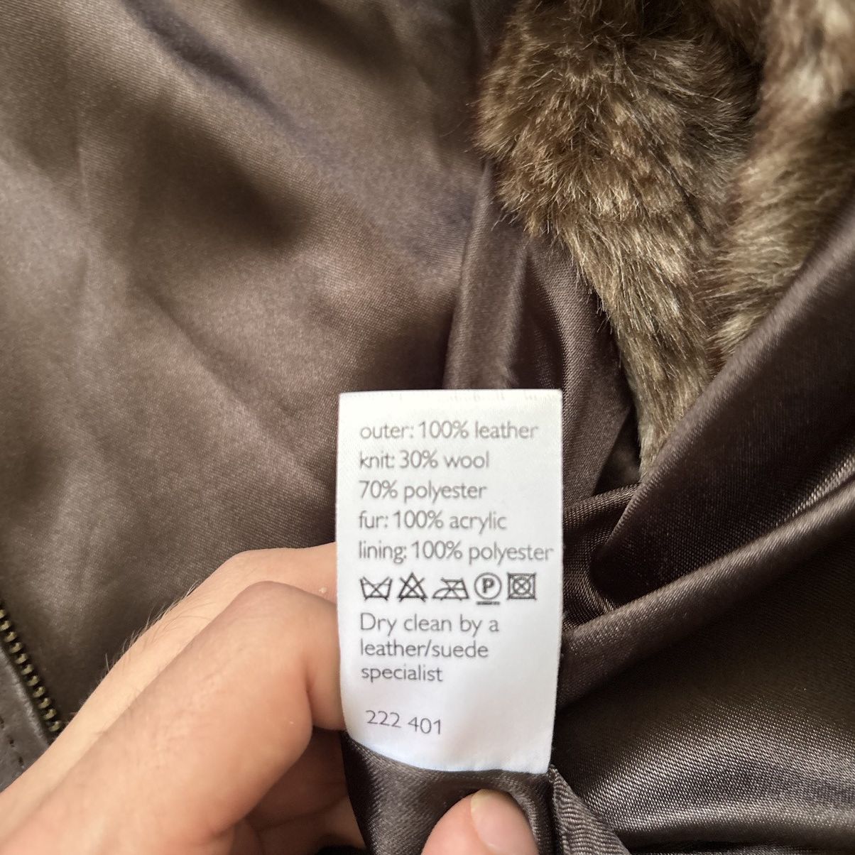 Hysteric Glamour Brown Leather Vest with Faux Fur Collar Vintage Flight Style Size XL / US 12-14 / IT 48-50 - 3 Thumbnail