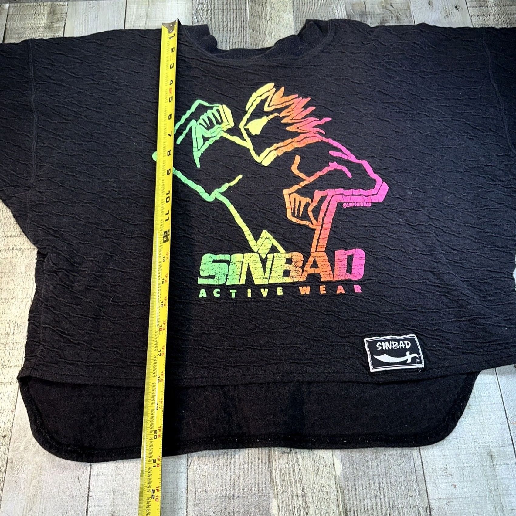 Vintage VINTAGE Sinbad Sweatshirt Shirt Womens Small Black Short Sleeve Crop Top Activewear Pullover Size S / US 4 / IT 40 - 7 Thumbnail