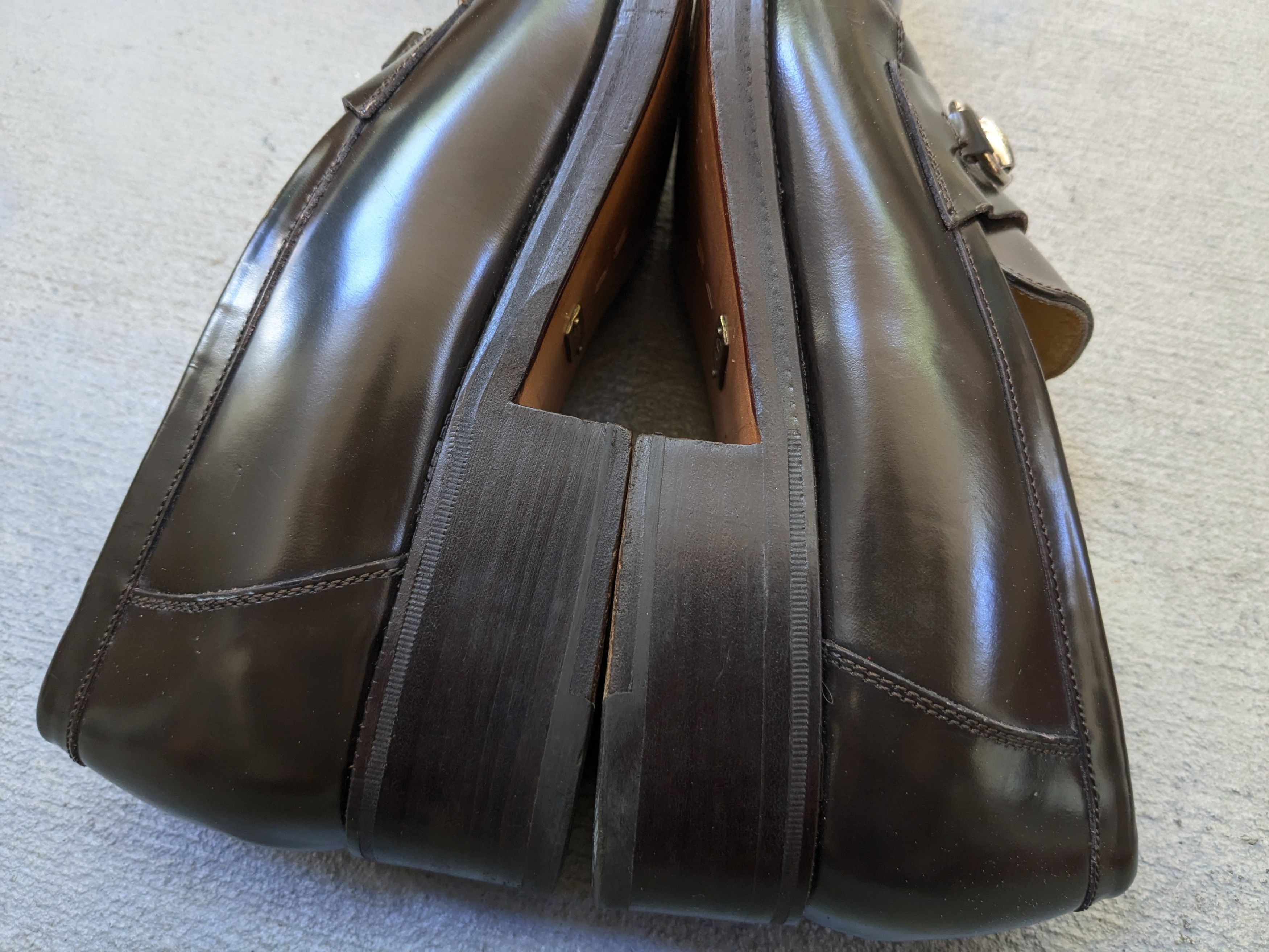 Gucci × Vintage Gucci Horsebit Loafers Brown 10 Slip Ons Snaffle Leather Size US 10 / EU 43 - 7 Thumbnail
