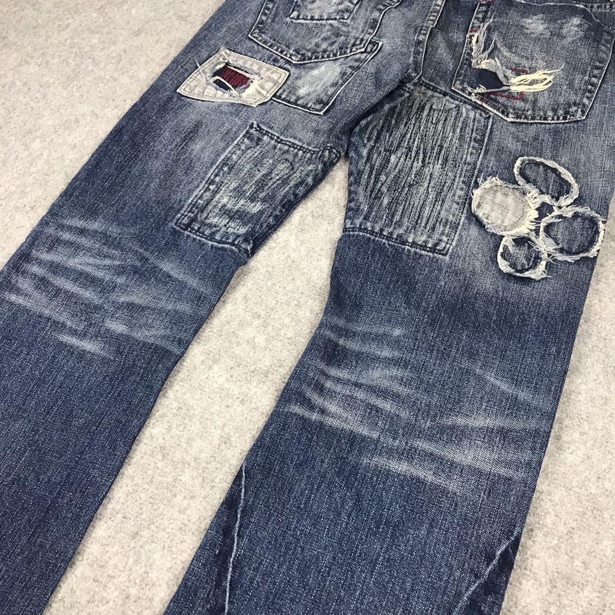 Japanese Brand × Le Grande Bleu (L.G.B.) FLARE PATCHWORK TRIM JAPAN BRAND BOOT CUT DENIM PANTS 141 Size US 30 / EU 46 - 14 Thumbnail