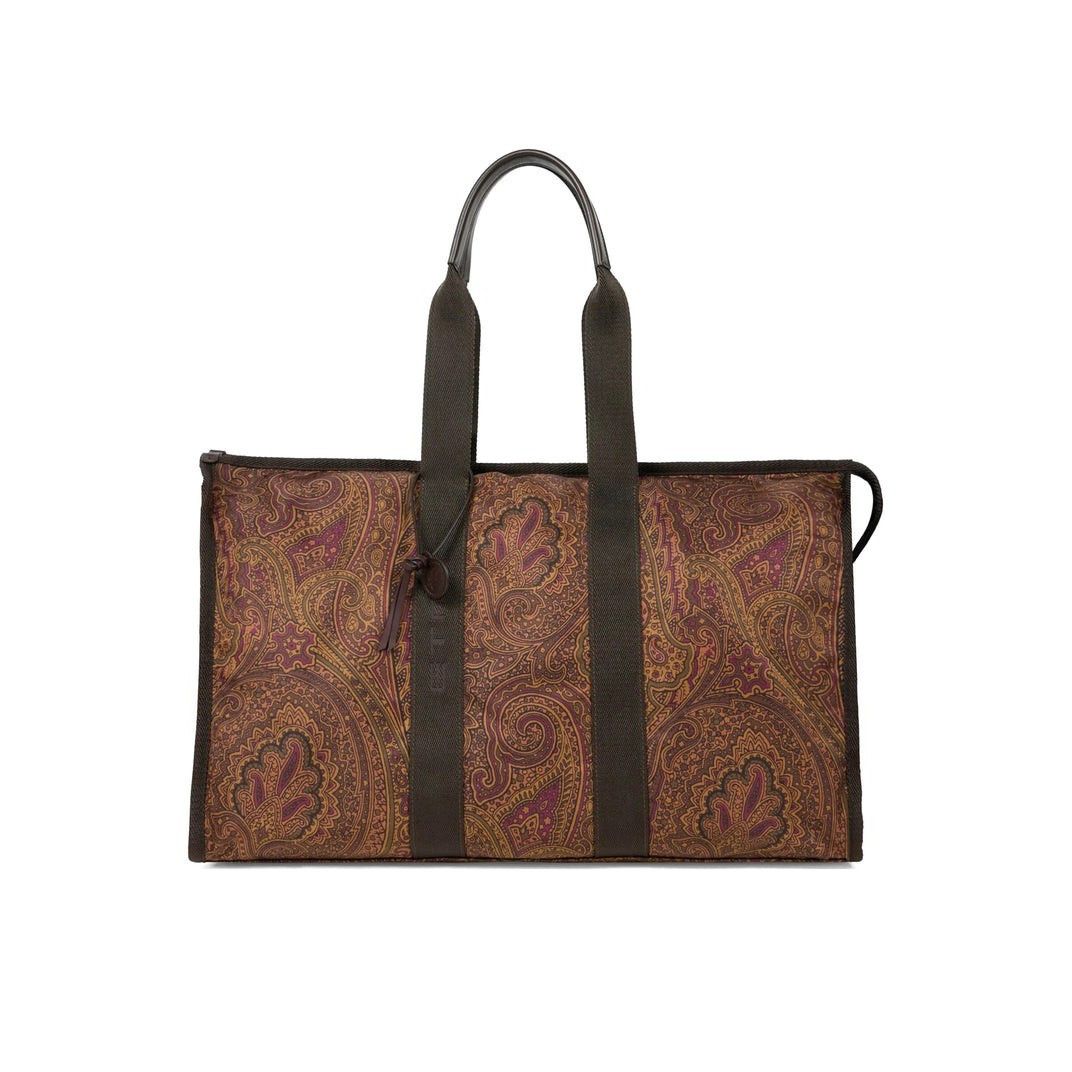 Etro Maxi Arnica Brown Travel Bag, Men's