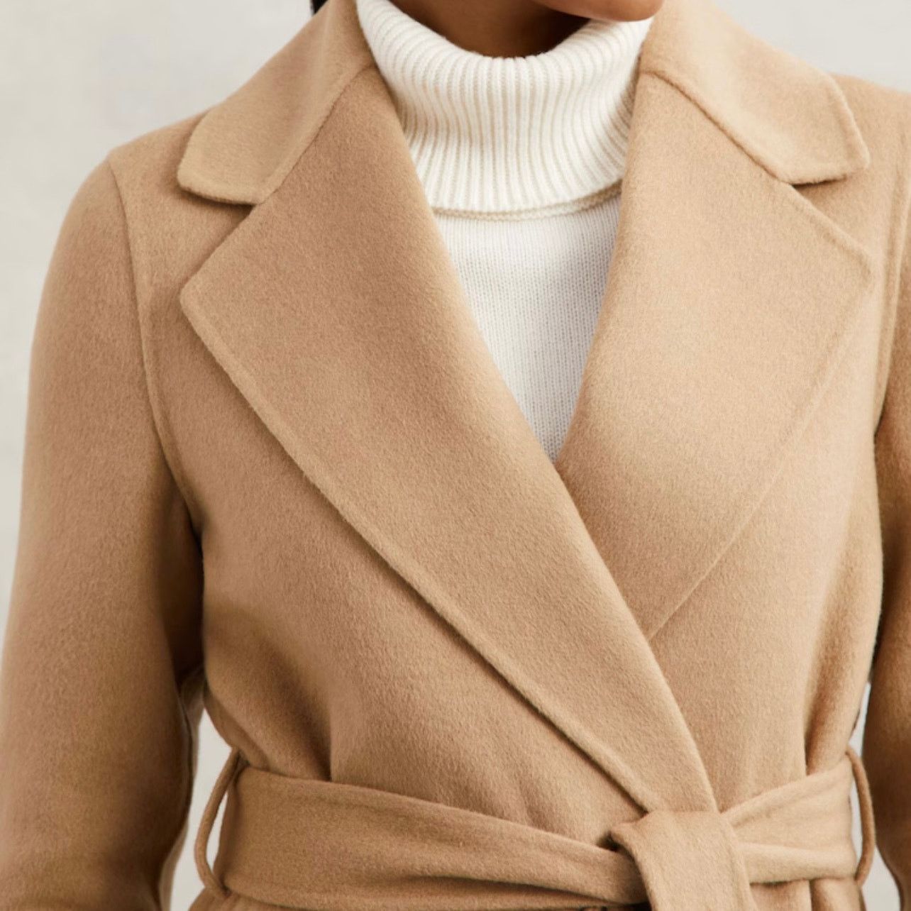 Reiss Reiss Lucia Double-Breasted Wool-Blend Coat in Camel Size XL / US 12-14 / IT 48-50 - 2 Thumbnail